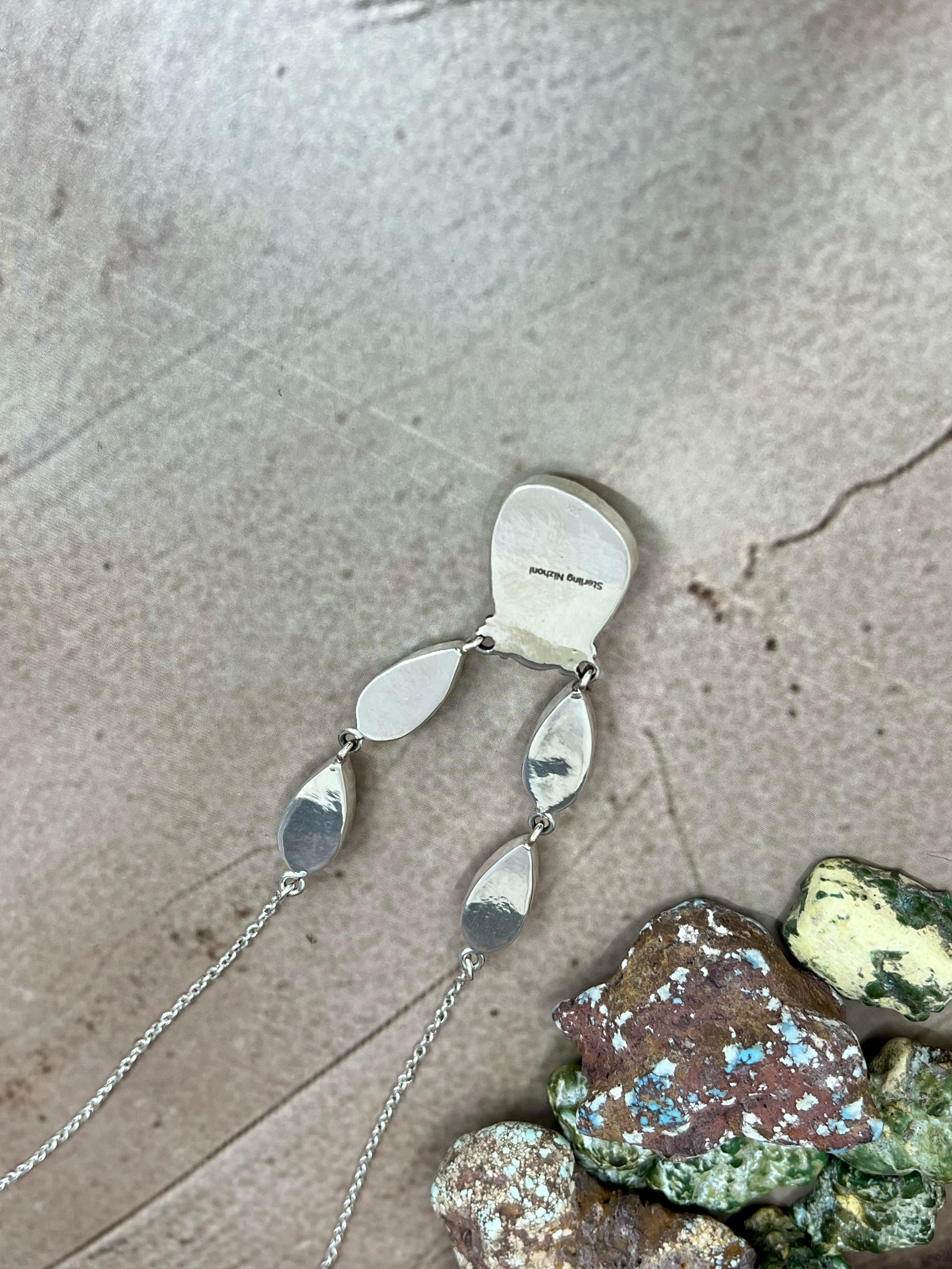 Handmade Sterling Silver Honey Dahlia Necklace with Signed Nizhoni (4)