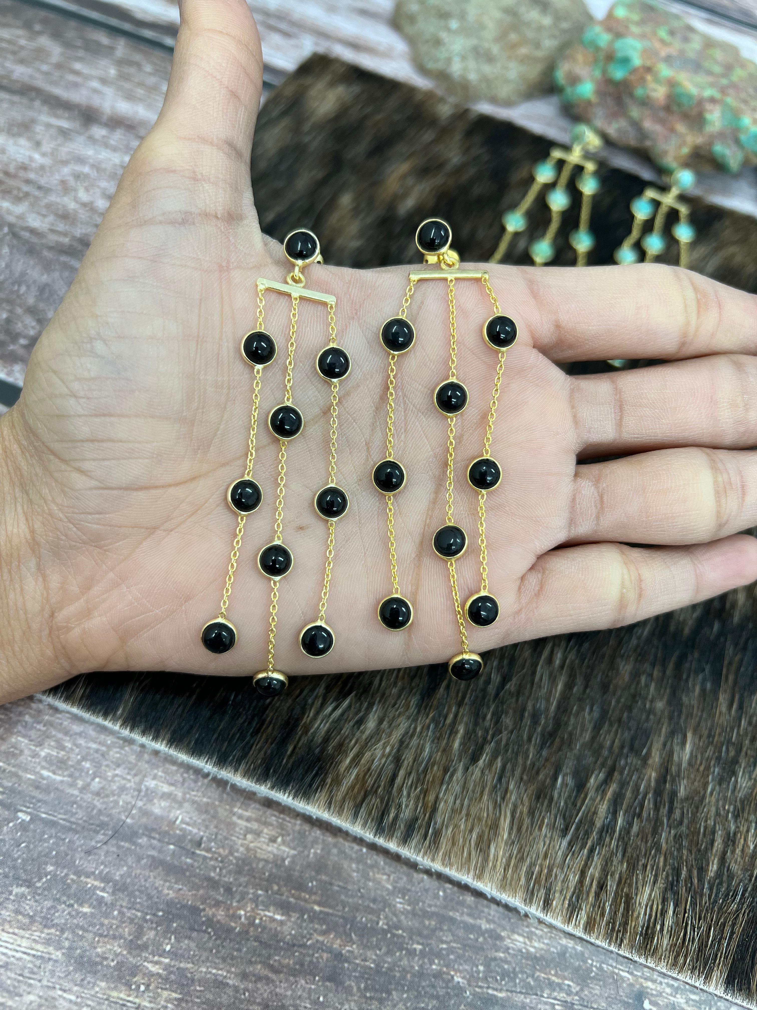 “The Golden Collection” Monsoon Handmade Natural Multi Stones Post Earrings