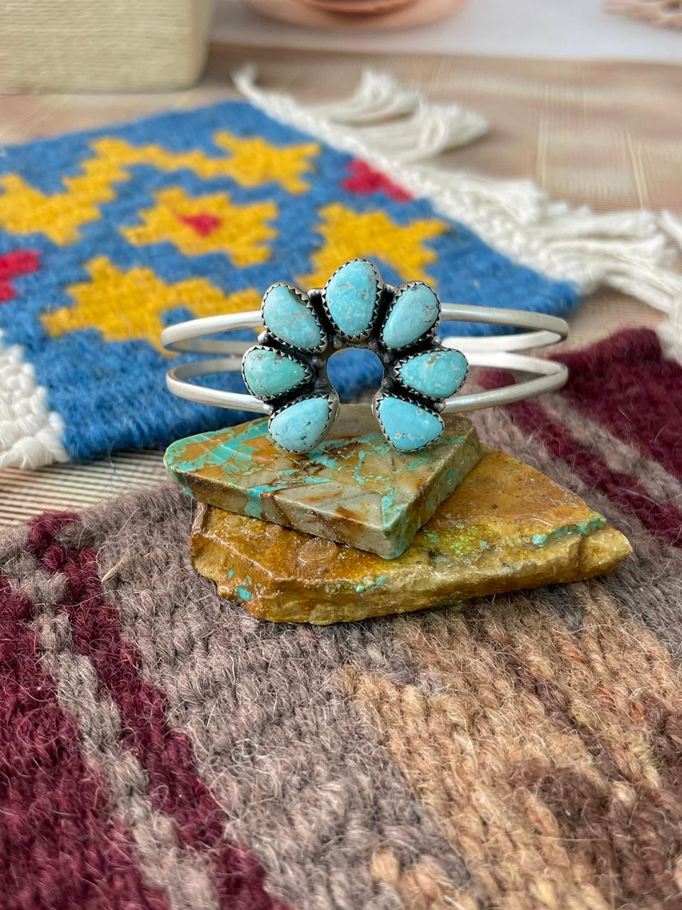 Handmade Sterling Silver White Water Naja Cuff Bracelet "Signed Nizhoni"