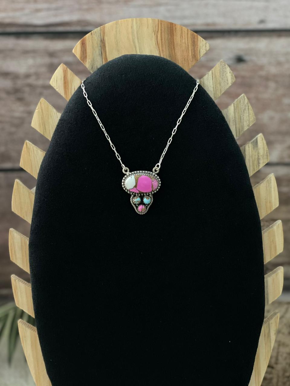 Handmade Sterling Silver Cotton Candy Necklace "Signed Nizhoni"