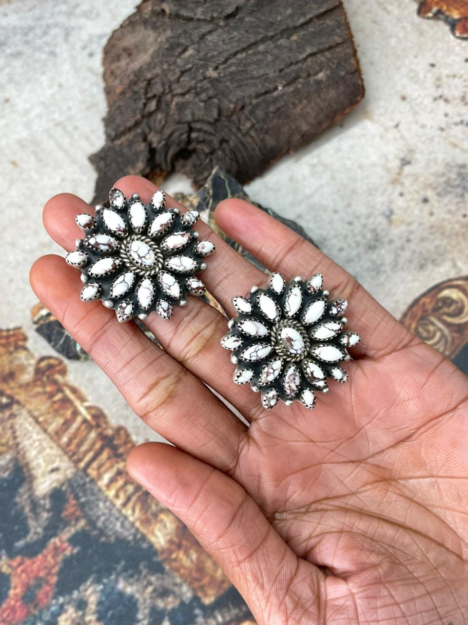 Handmade Sterling Silver Wildhorse Magnesite Adjustable Ring "Signed Nizhoni"