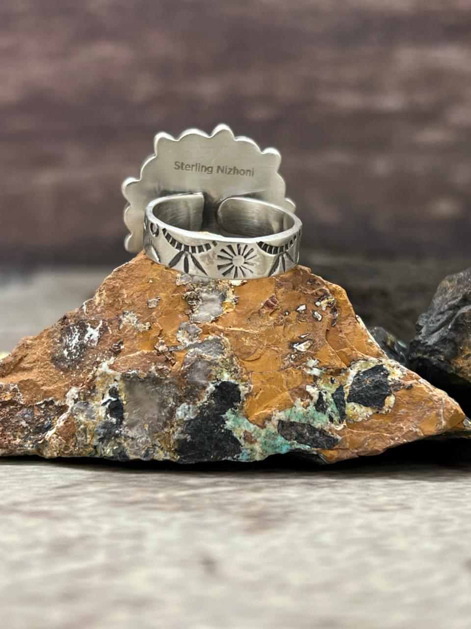 Handmade Sterling Silver Cotton Candy Adjustable Ring "Signed Nizhoni"