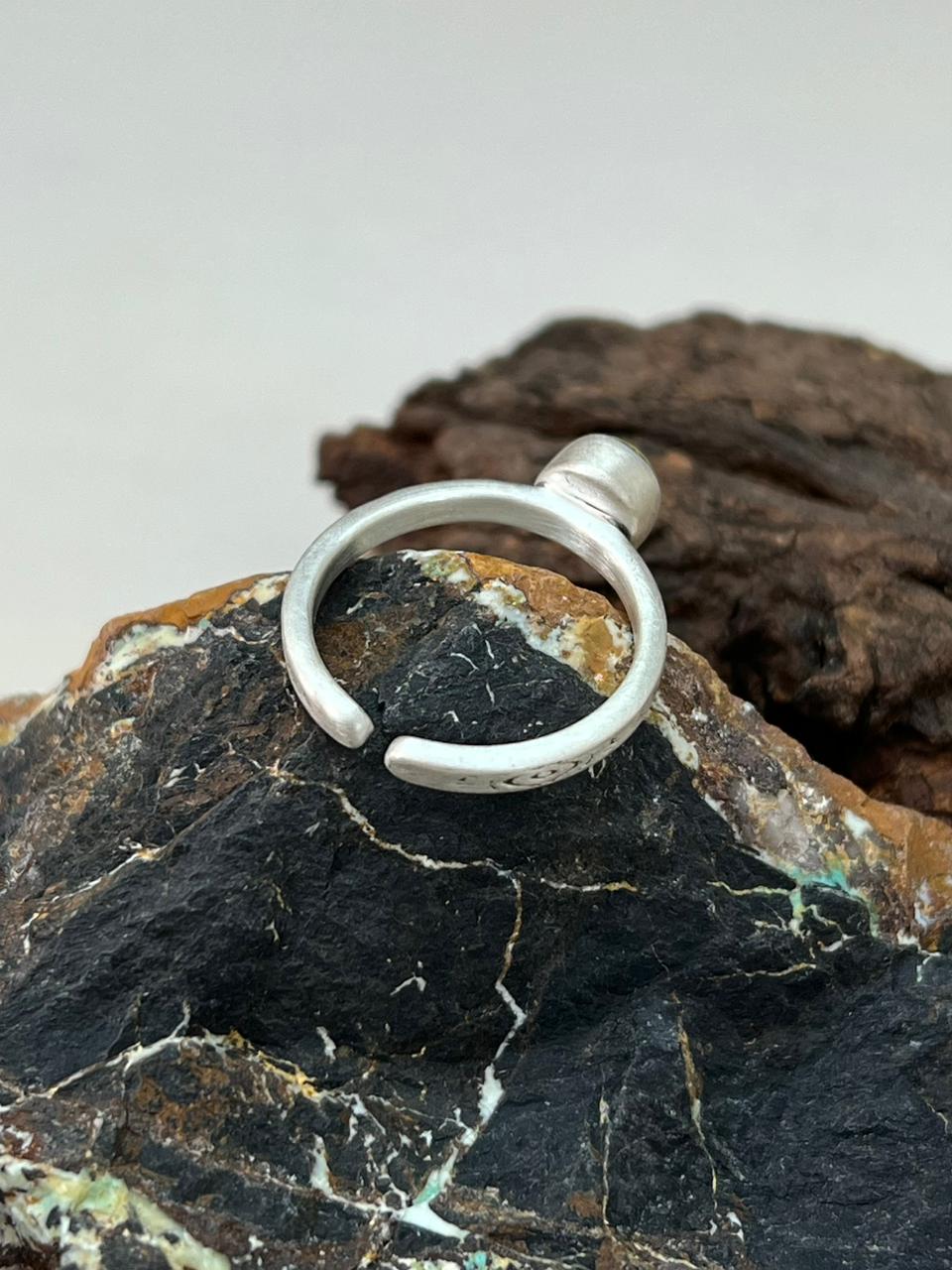 Handmade Sterling Silver Palomino Turquoise Adjustable Ring "Signed Nizhoni"