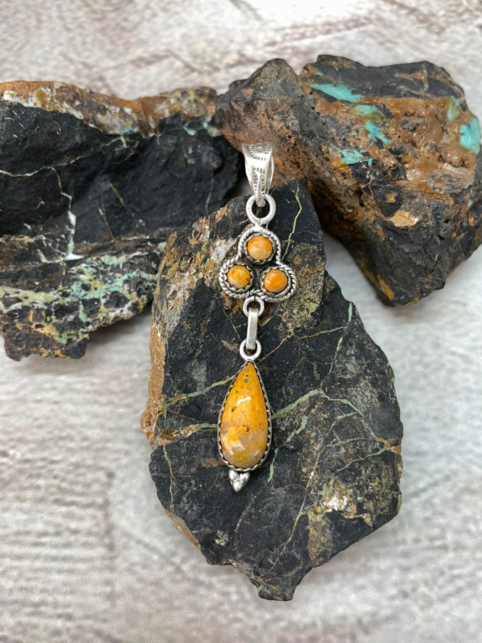 Handmade Sterling Silver Bumblebee Pendant "Signed Nizhoni"