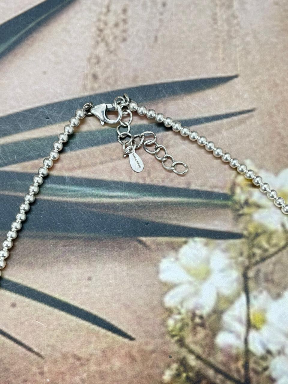 Handmade Sterling Silver Beaded Necklace "Signed Nizhoni"