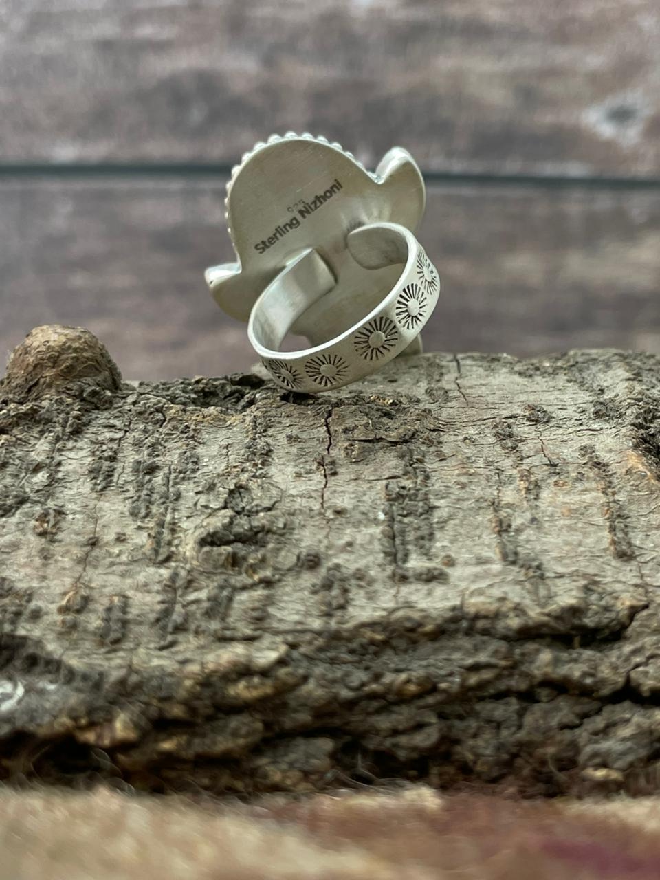 Handmade Sterling Silver Cotton Candy Adjustable Ring "Signed Nizhoni"