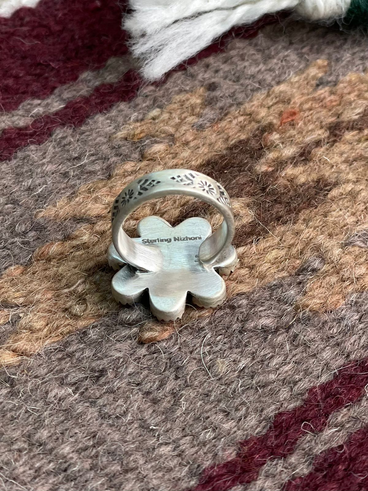 Handmade Sterling Silver Hot Pink Adjustable Ring "Signed Nizhoni"