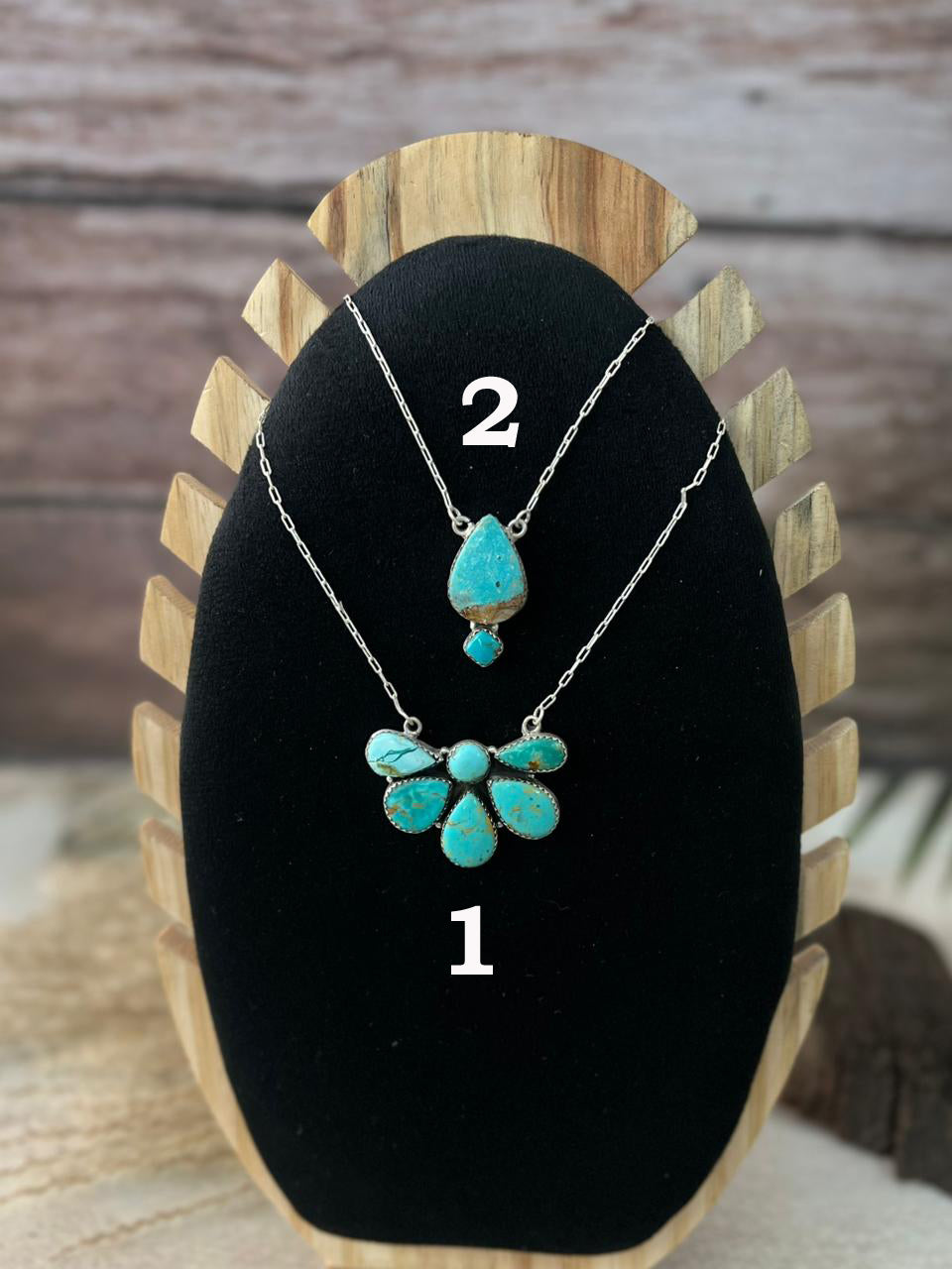 Handmade Sterling Silver Santa Maria Turquoise Necklace "Signed Nizhoni"