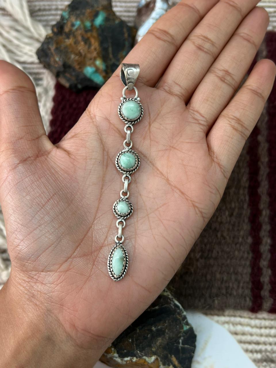 Handmade Sterling Silver Palomino Turquoise Pendant "Signed Nizhoni"