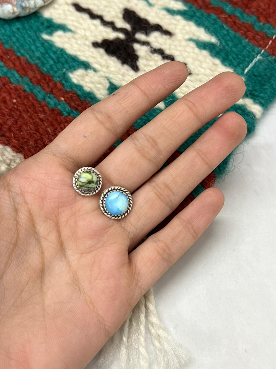 Handmade Sterling Silver Palomino with Golden Hills Turquoise Adjustable Ring " Signed Nizhoni"