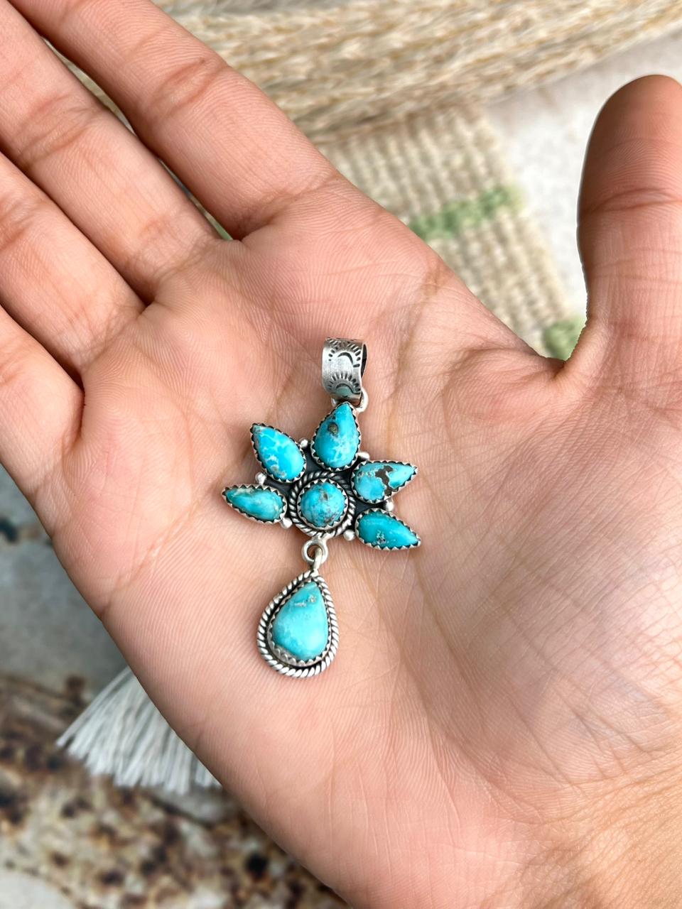 Handmade Sterling Silver White Water Pendant "Signed Nizhoni"