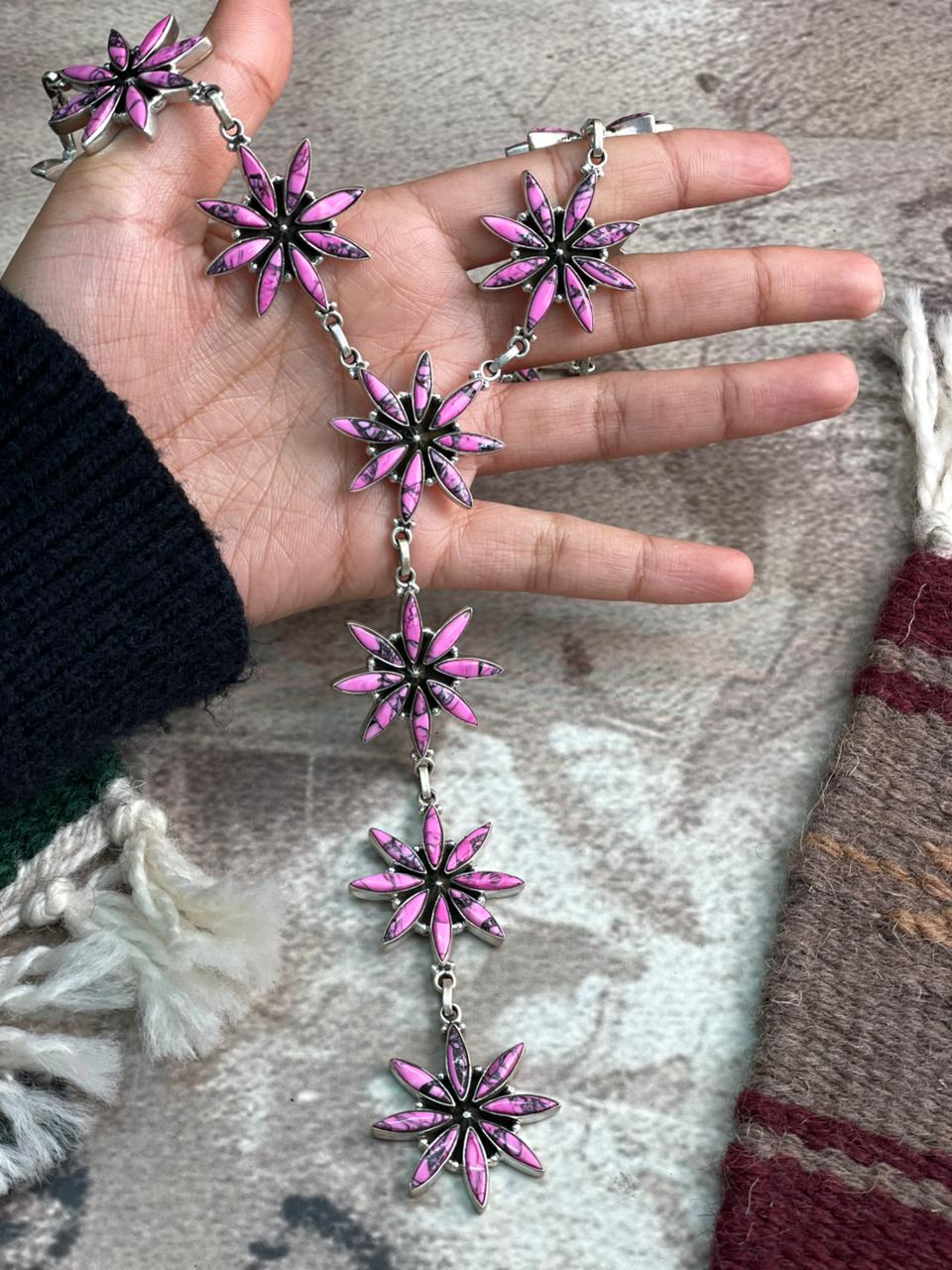 Handmade Sterling Silver Cherry Blossom Star Necklace "Signed Nizhoni"