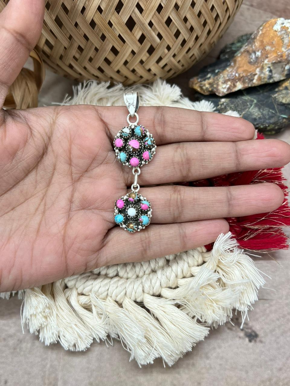 Handmade Sterling Silver Cotton Candy Pendant "Signed Nizhoni"