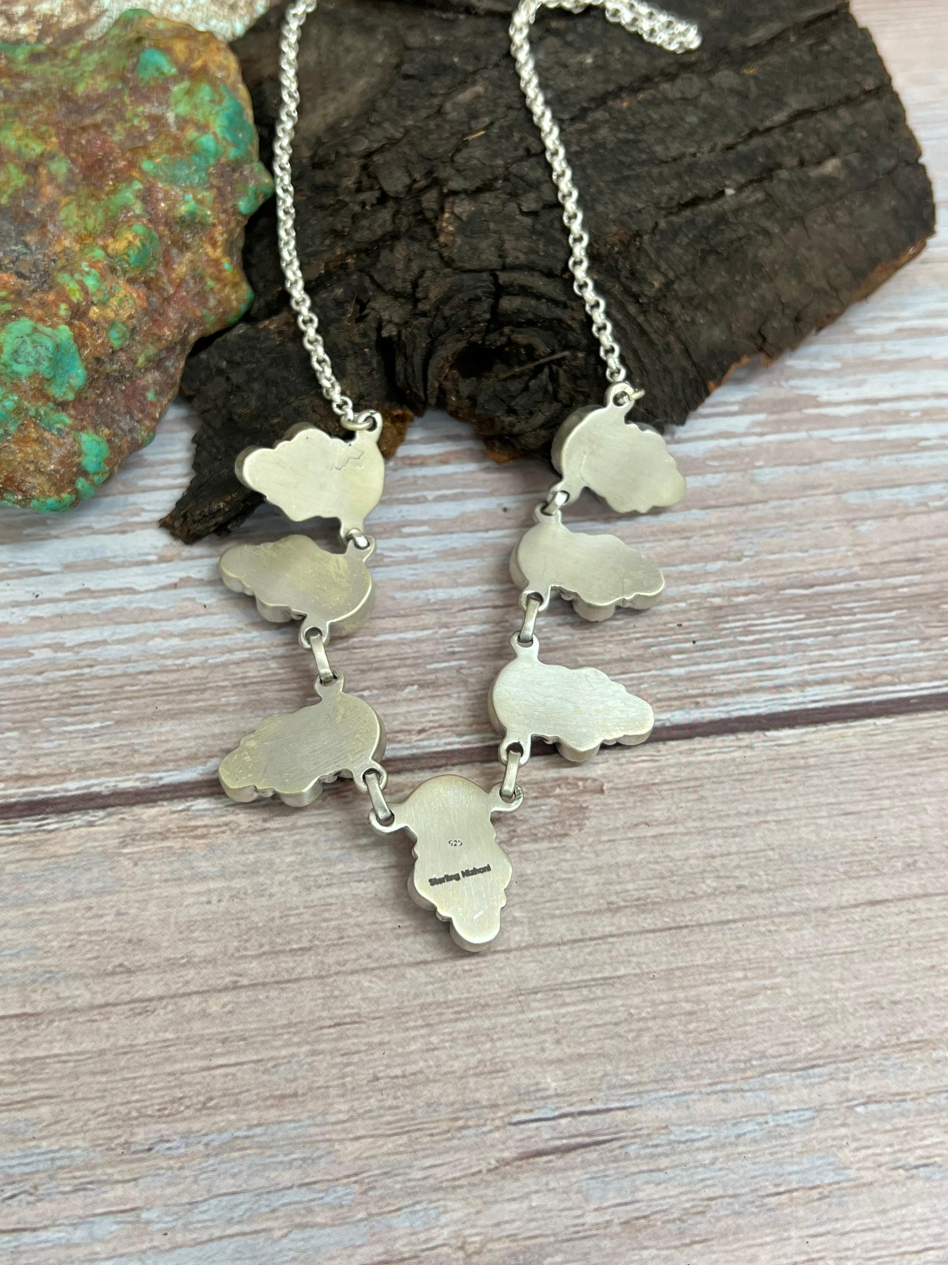 "Halloween Collection" Handmade Sterling Silver Black Onyx, Bumblebee Necklace with Signed Nizhoni