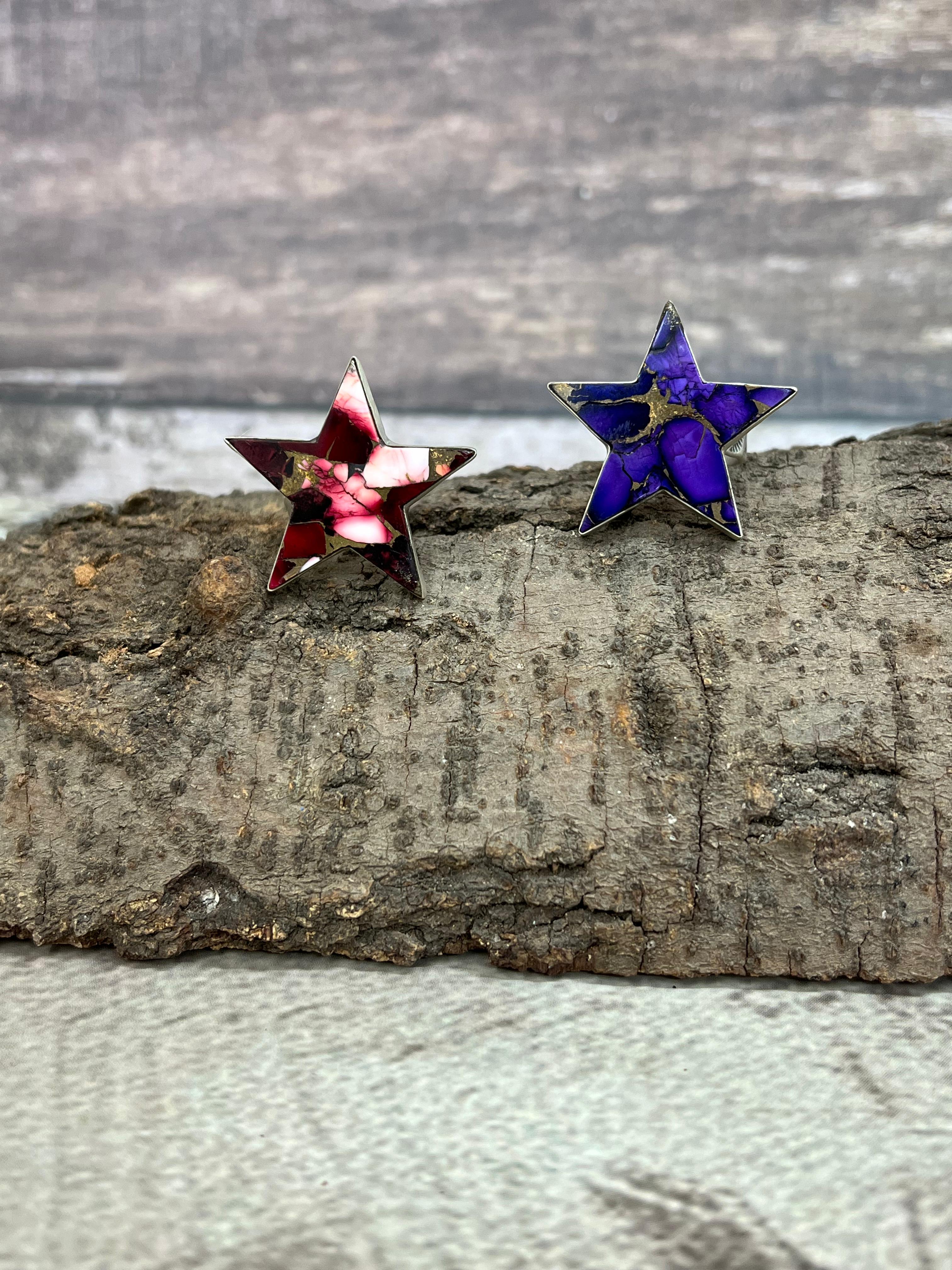 Handmade Sterling Silver Grape Dahlia, Dahlia Rose Adjustable Ring with Signed Nizhoni