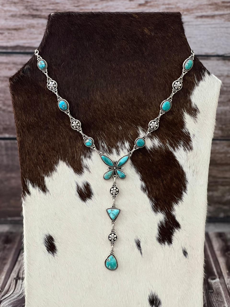 Handmade Sterling Silver Multi Stone Necklace "Signed Nizhoni"