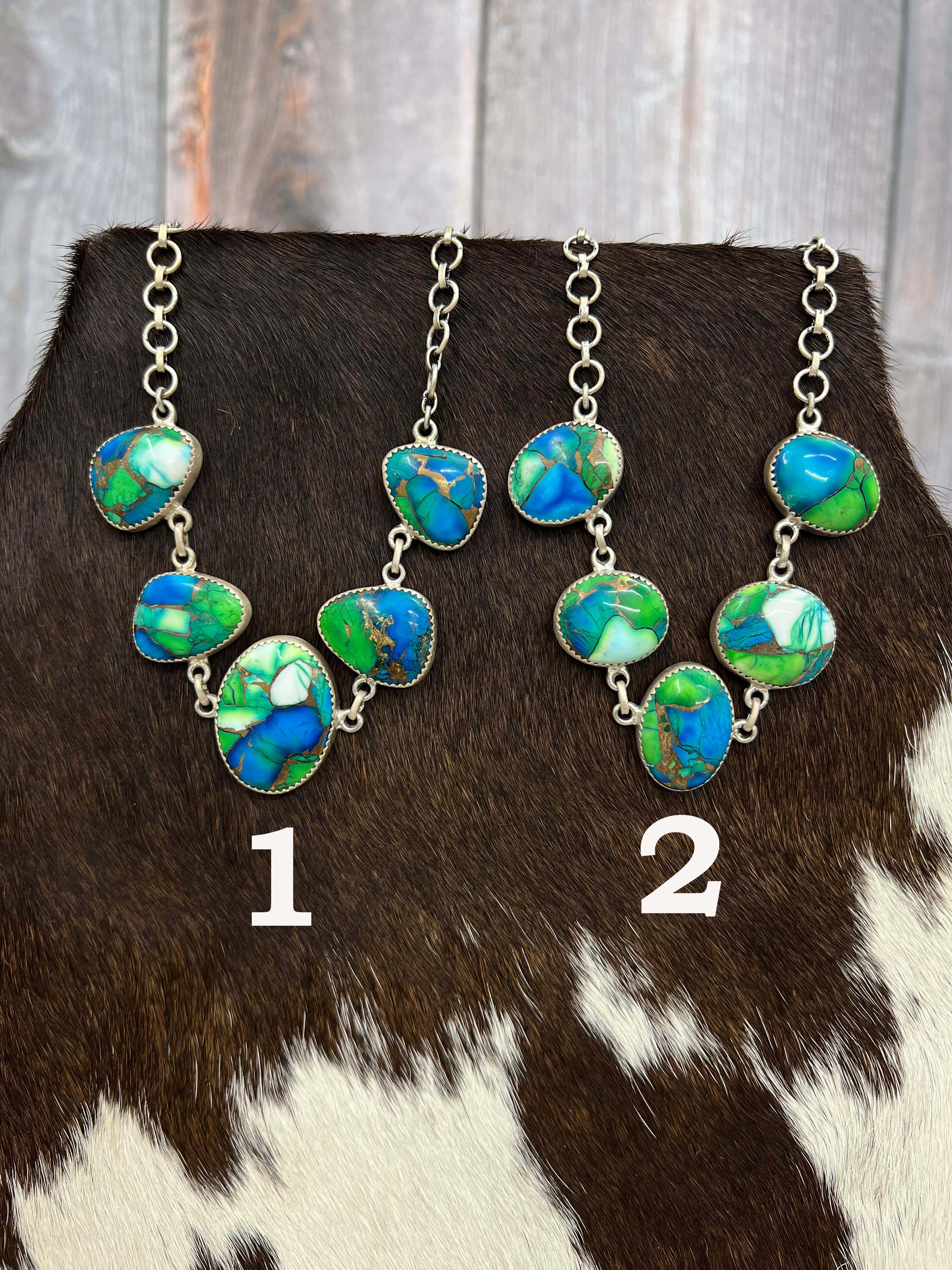 Handmade Sterling Silver Peacock Dahlia Necklace with Signed Nizhoni