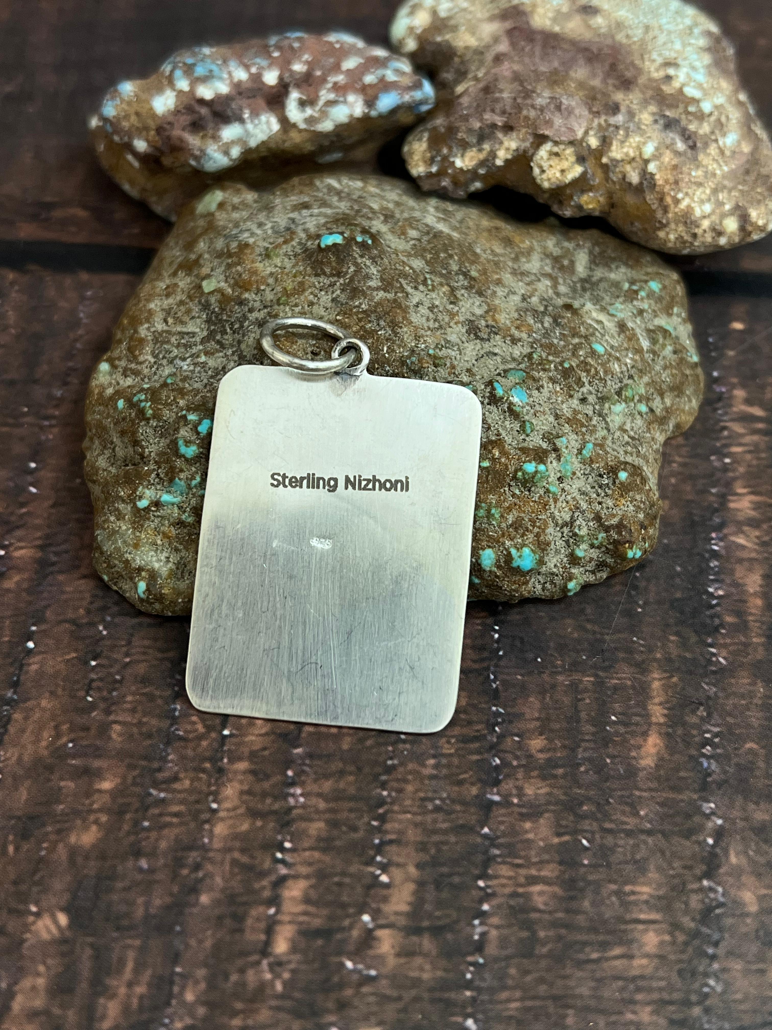 Handmade Sterling Silver Pendant with Signed Nizhoni