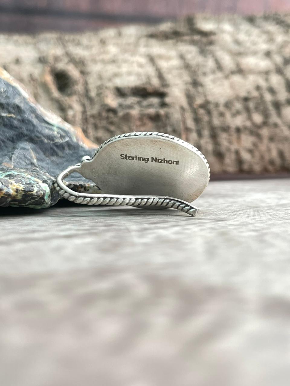 Handmade Sterling Silver Arizona Blue Turquoise Hat Pin "Signed Nizhoni"