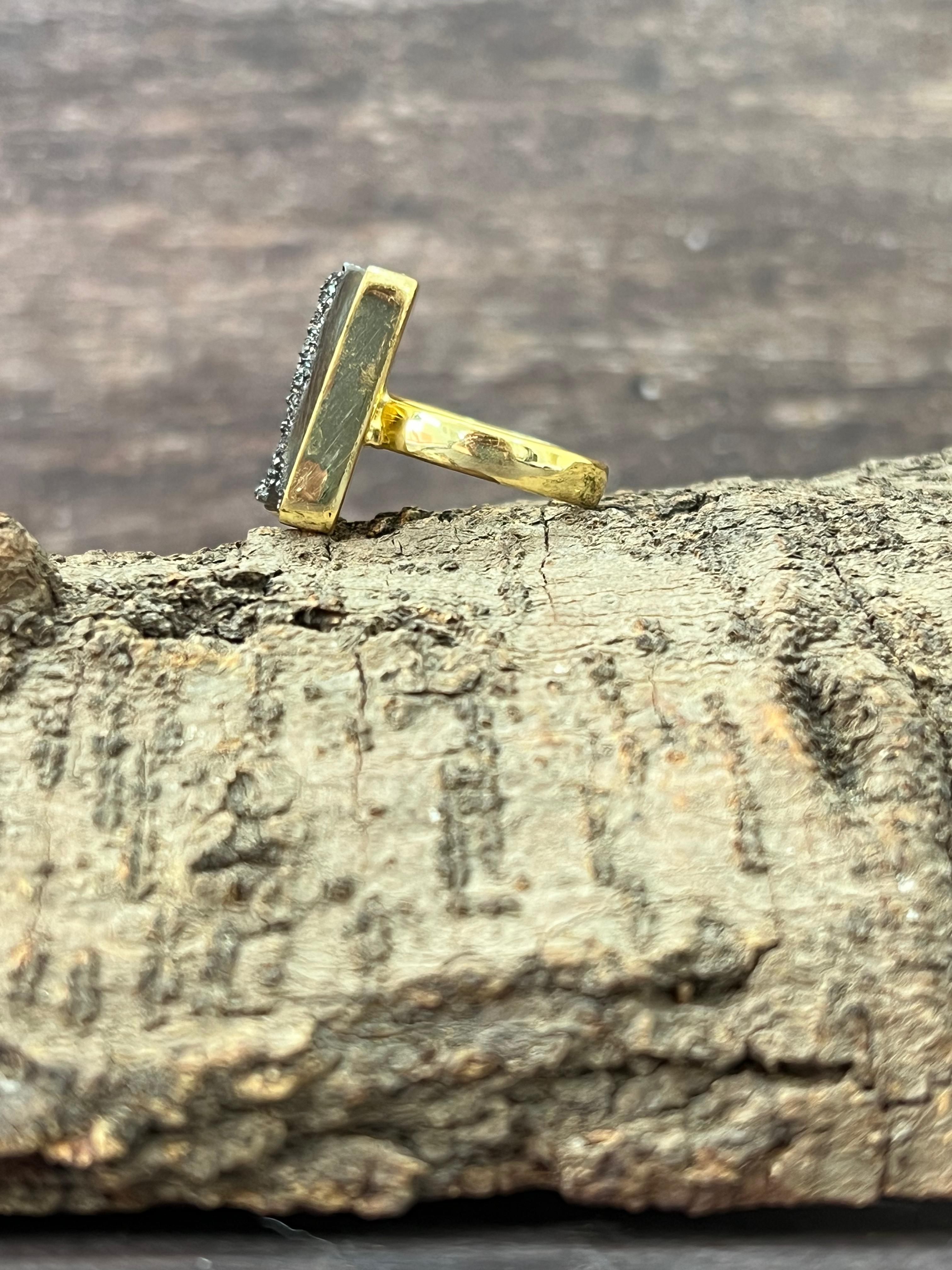 “The Golden Collection” Natural Druzy Adjustable Ring