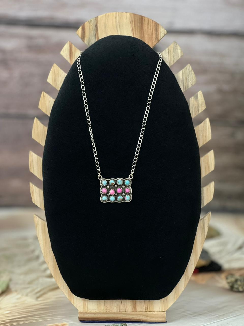 Handmade Sterling Silver Cotton Candy Necklace "Signed Nizhoni"