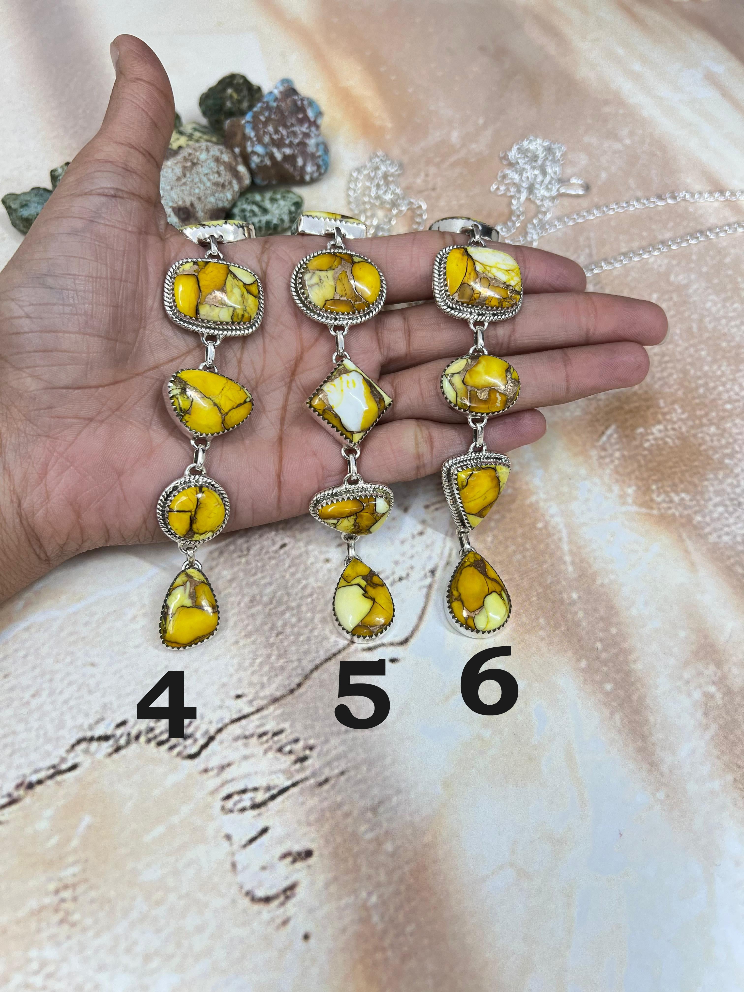 Handmade Sterling Silver Honey Dahlia Necklace with Signed Nizhoni