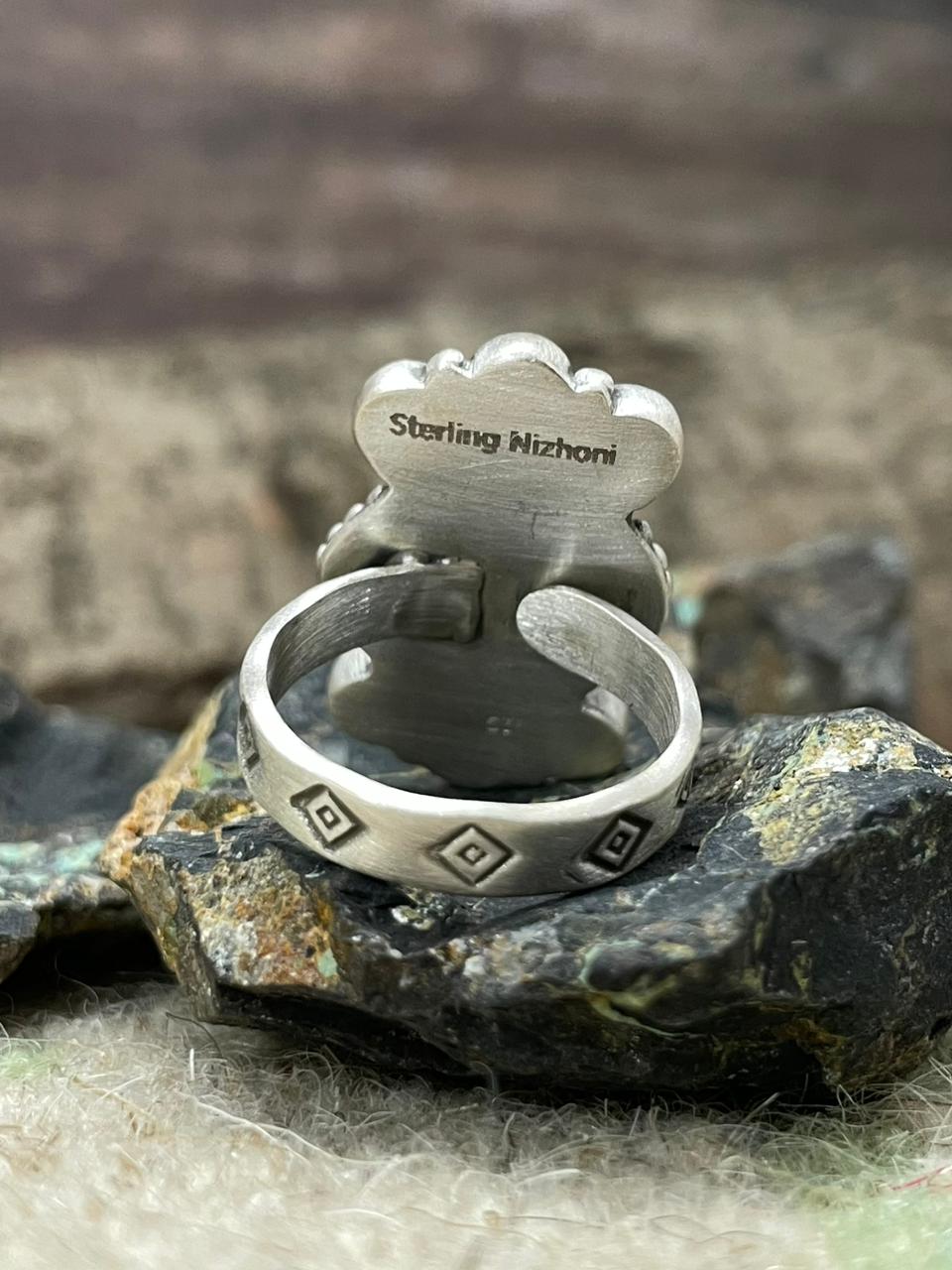 Handmade Sterling Silver Cotton Candy Adjustable Ring "Signed Nizhoni" (3)