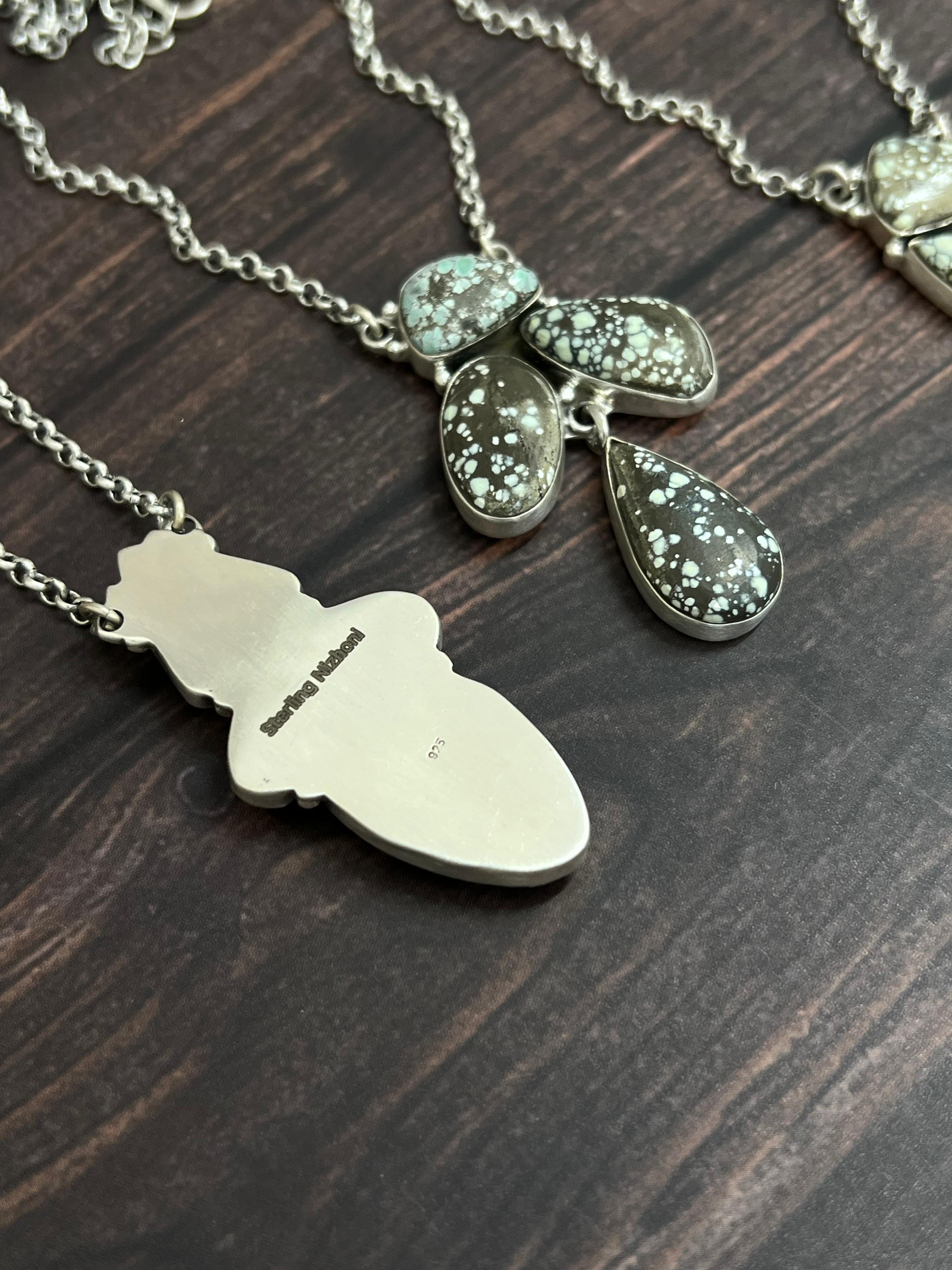 Handmade Sterling Silver Starfox Variscite Necklace Signed Nizhoni