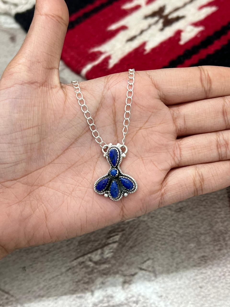 Handmade Sterling Silver Lapis Necklace "Signed Nizhoni"