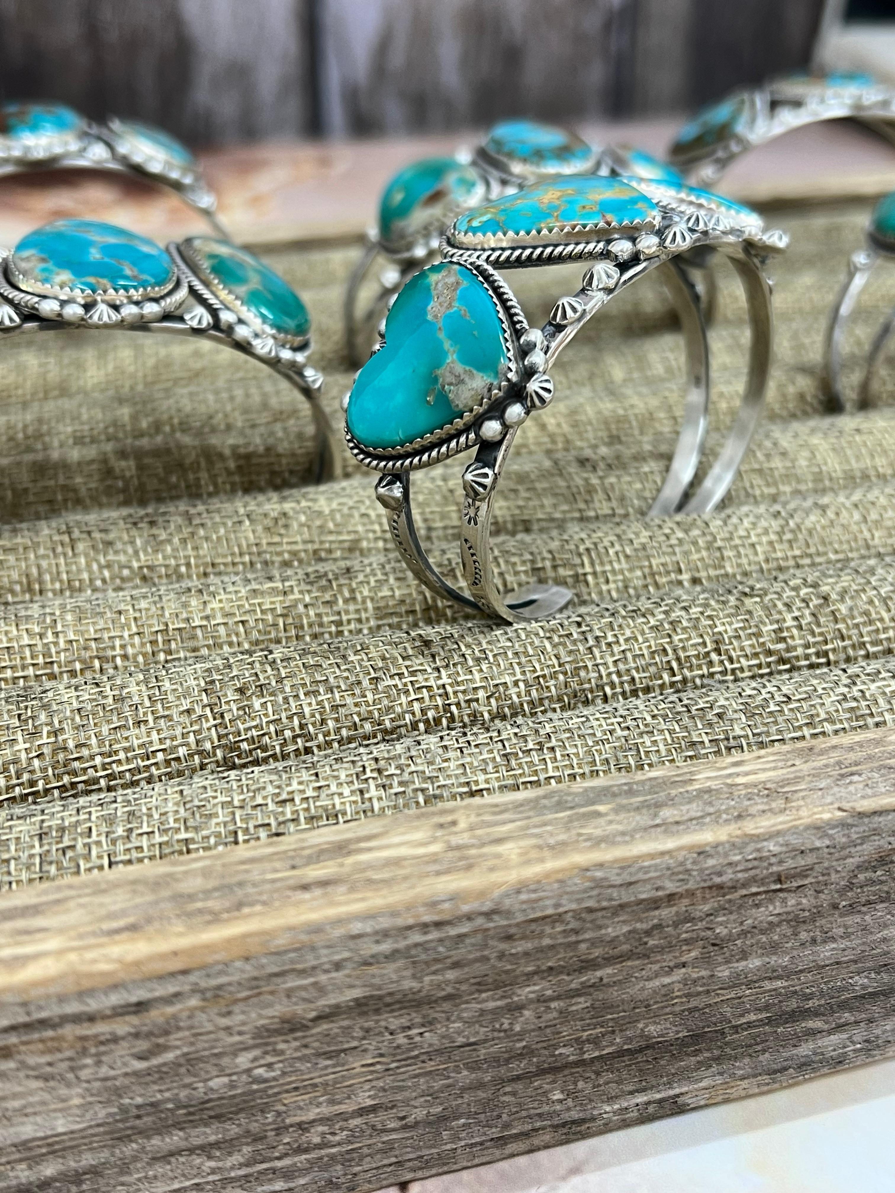 Handmade Sterling Silver Hardy Pit Cuff Bracelet with Signed Nizhoni