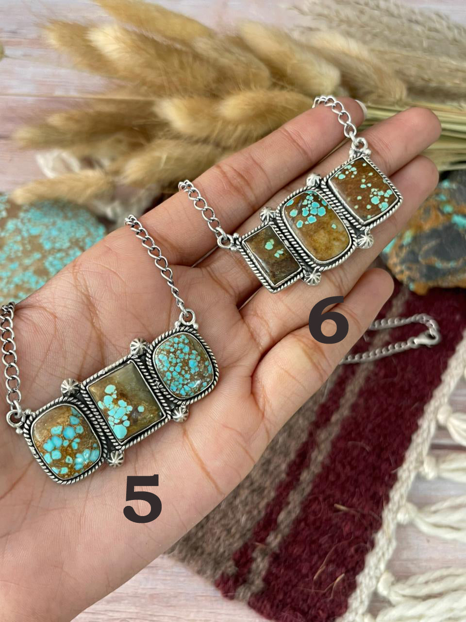 Handmade Sterling Silver Number 8 Turquoise Necklace "Signed Nizhoni"