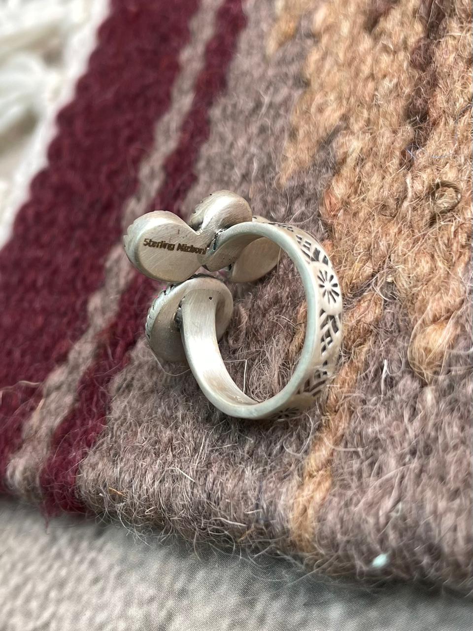 Handmade Sterling Silver Hot Pink Adjustable Ring "Signed Nizhoni"