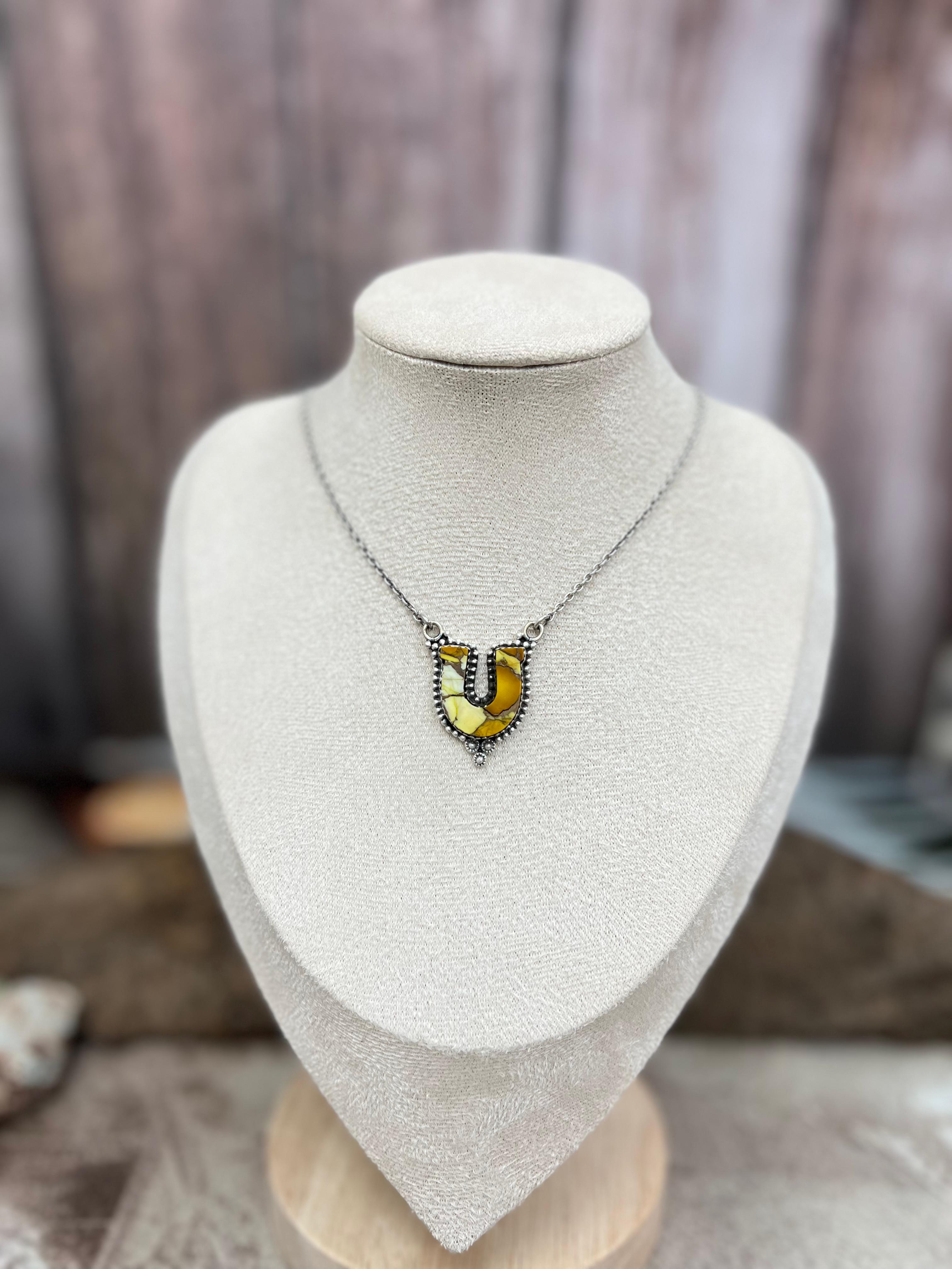 Handmade Sterling Silver Multi Stones Necklace with Signed Nizhoni