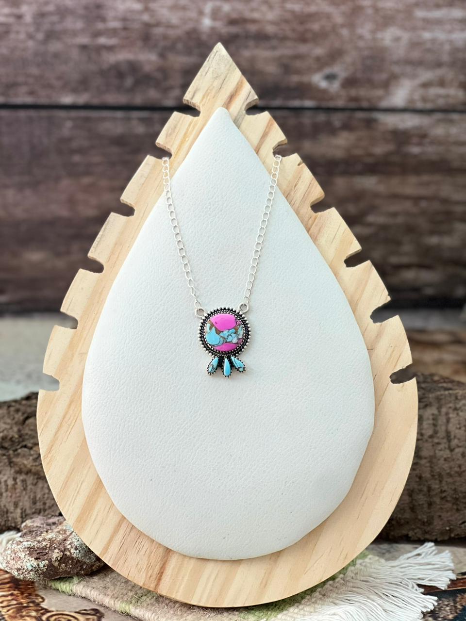 Handmade Sterling Silver Cotton Candy Necklace "Signed Nizhoni"