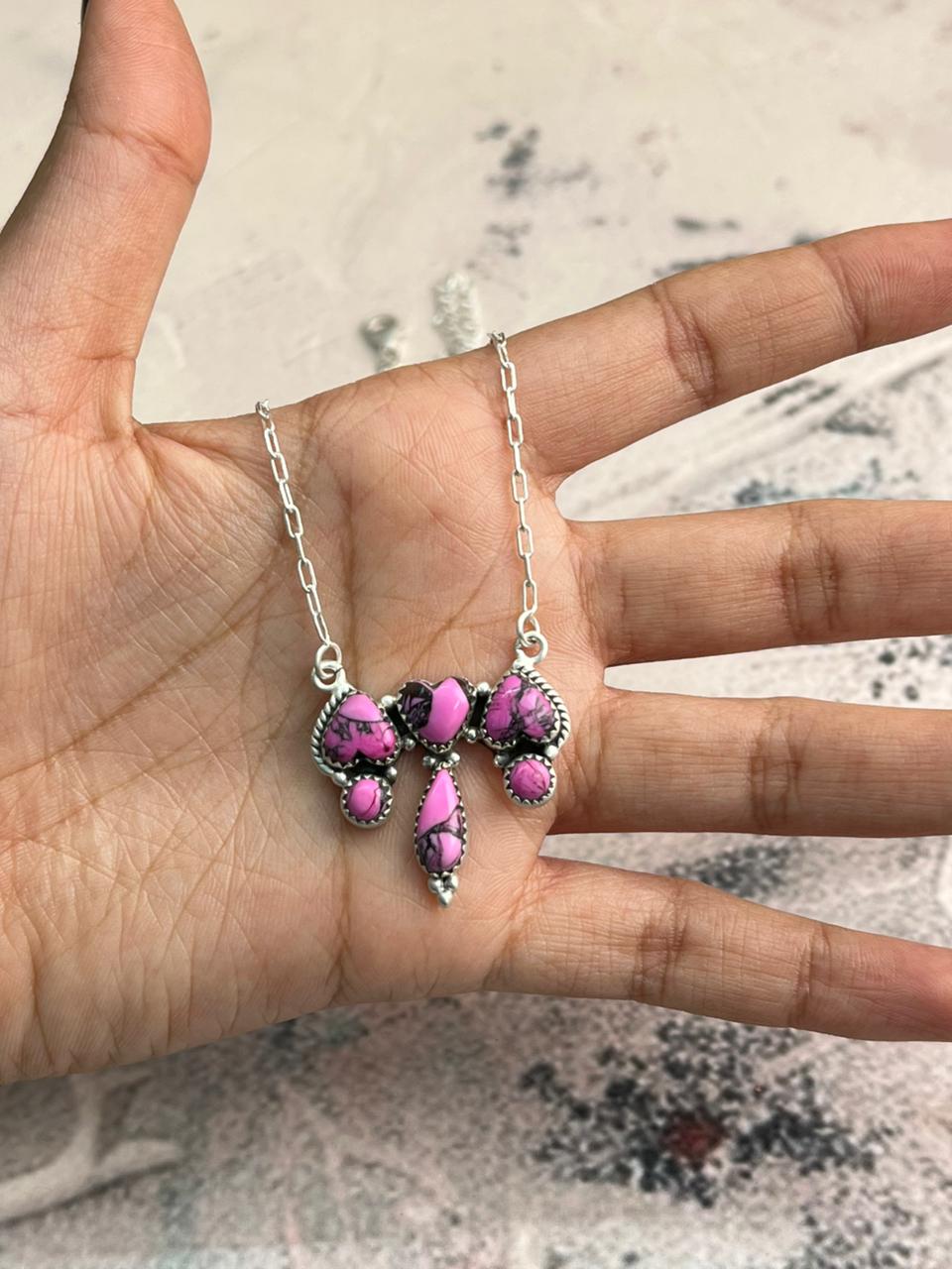 Handmade Sterling Silver Cherry Blossom Necklace "Signed Nizhoni"