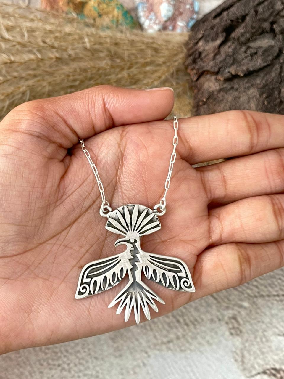 Handmade Sterling Silver Necklace "Signed Nizhoni"