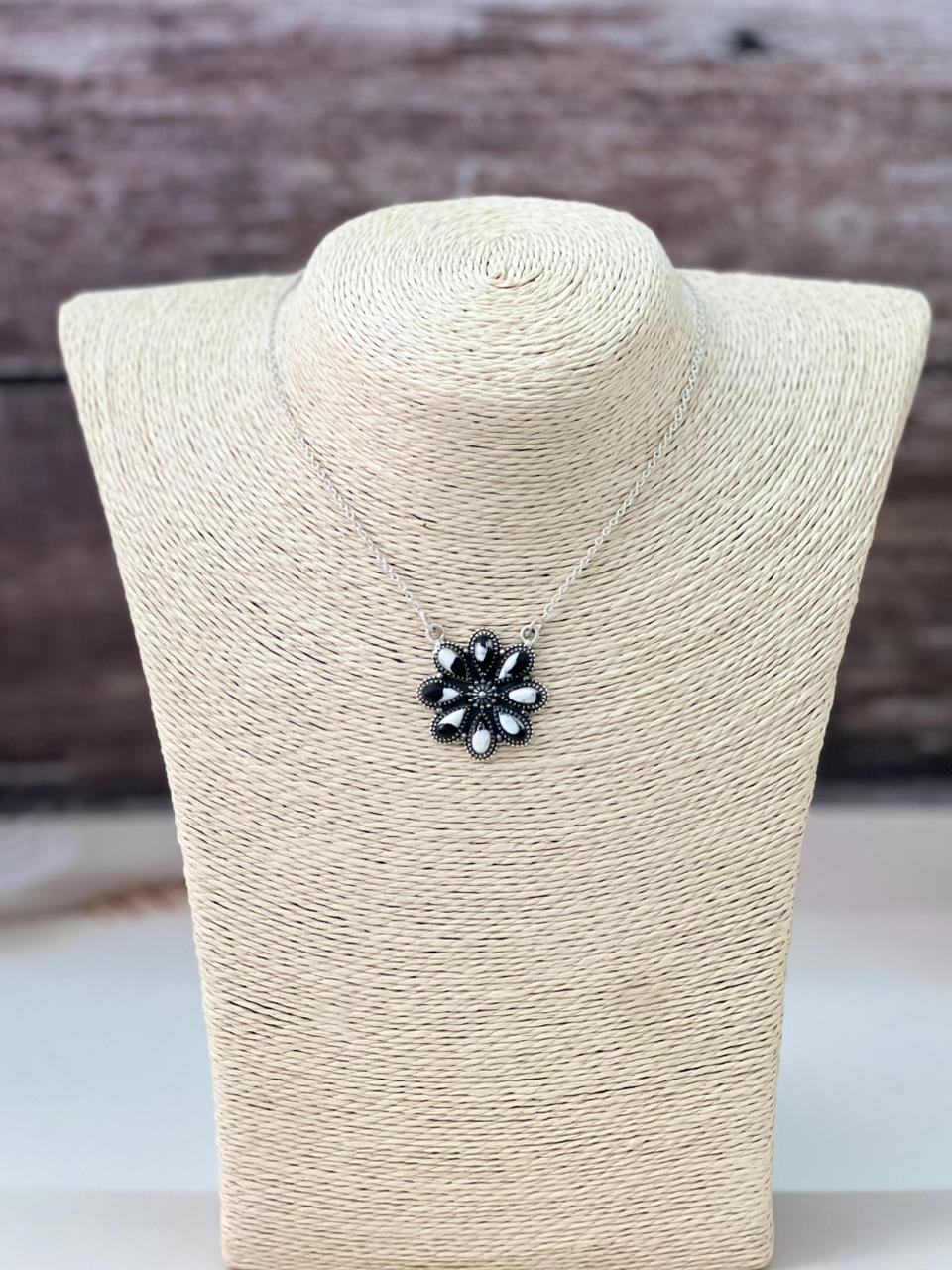 Handmade Sterling Silver White Buffalo and Kingman Turquoise Necklace "Signed Nizhoni"