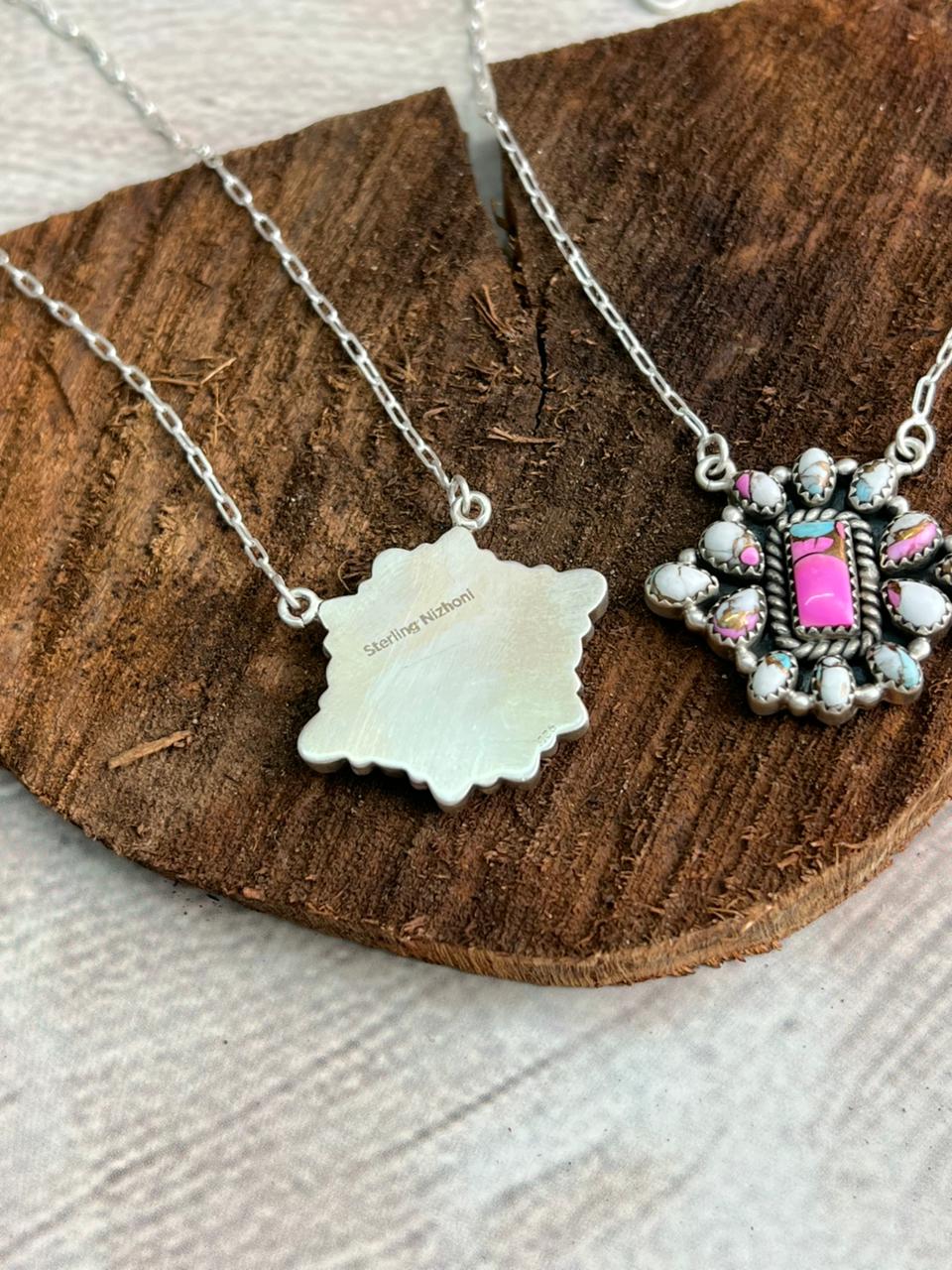 Handmade Sterling Silver Cotton Candy Necklace "Signed Nizhoni"