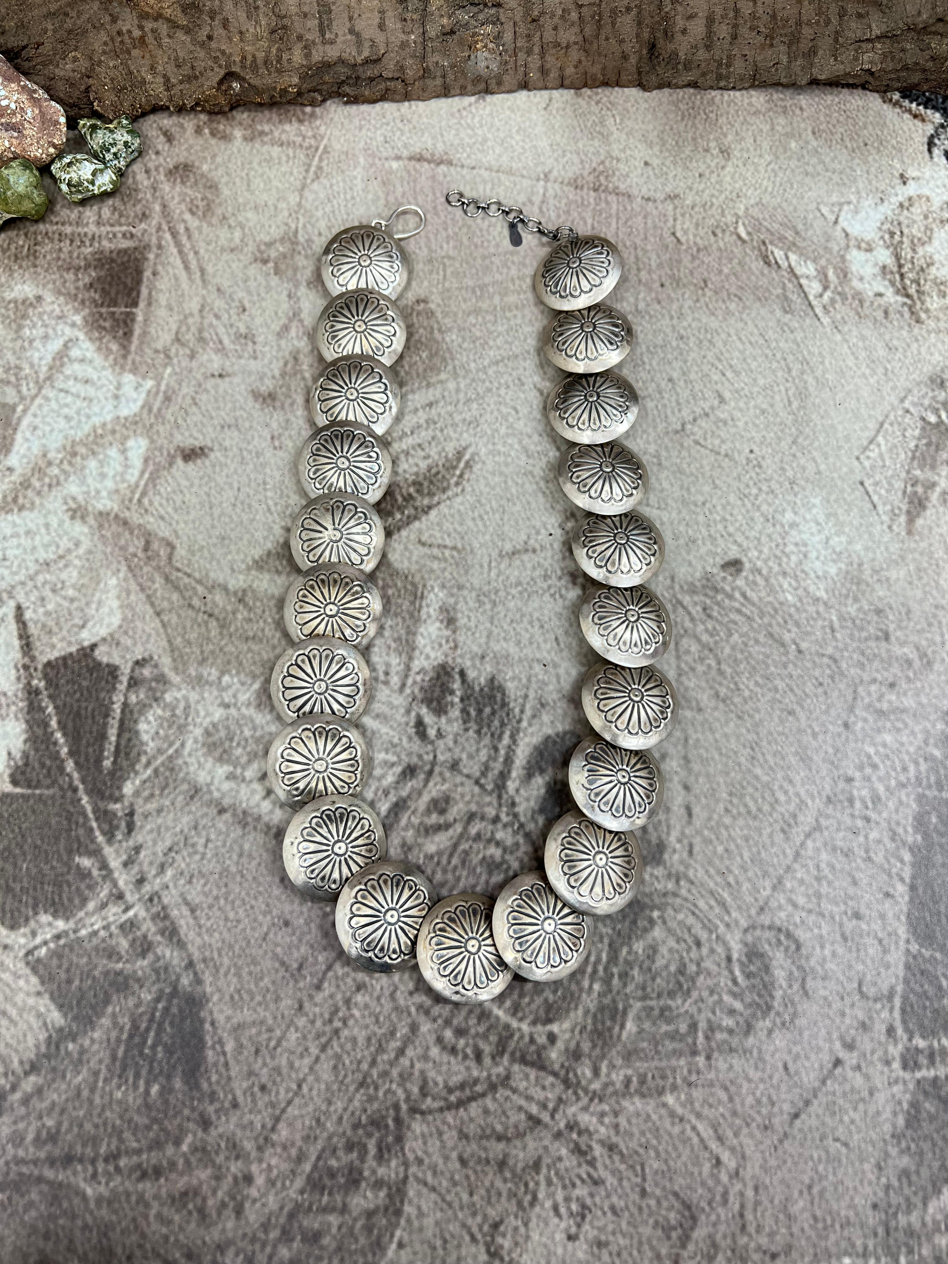 Handmade Sterling Silver Necklace with Signed Nizhoni A a