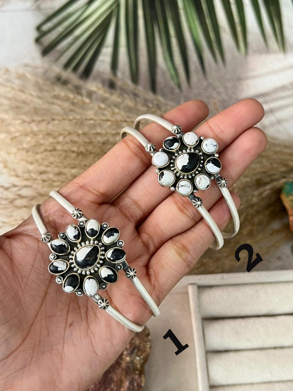 Handmade Sterling Silver White Buffalo Bracelet "Signed Nizhoni"