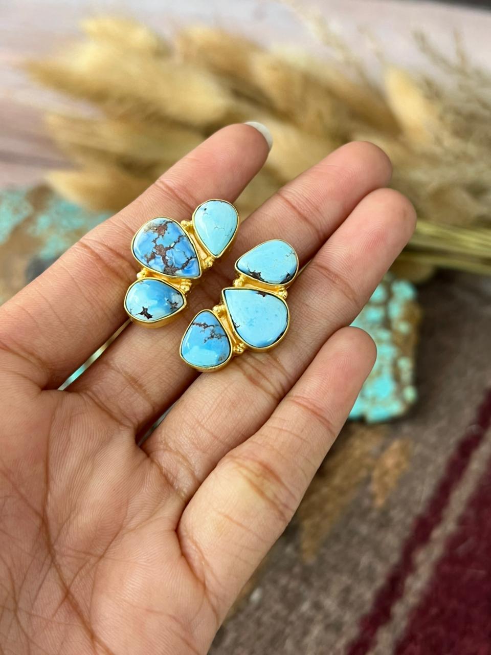 “The Golden Collection” Natural Golden Hills Turquoise Adjustable Ring