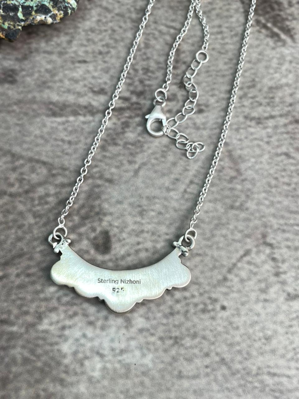 Handmade Sterling Silver Hot Pink Necklace "Signed Nizhoni"