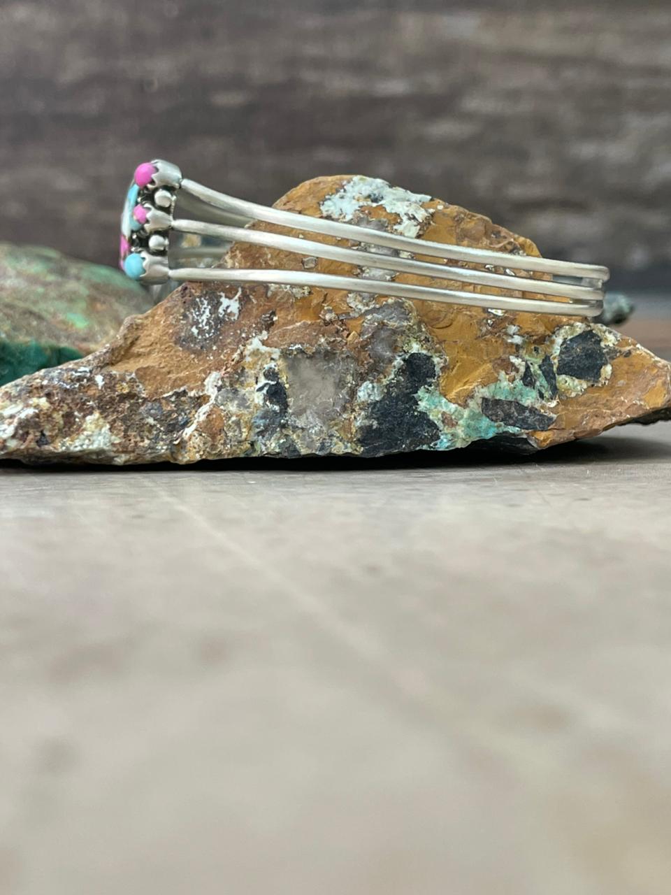 Handmade Sterling Silver Cotton Candy Cuff Bracelet "Signed Nizhoni"