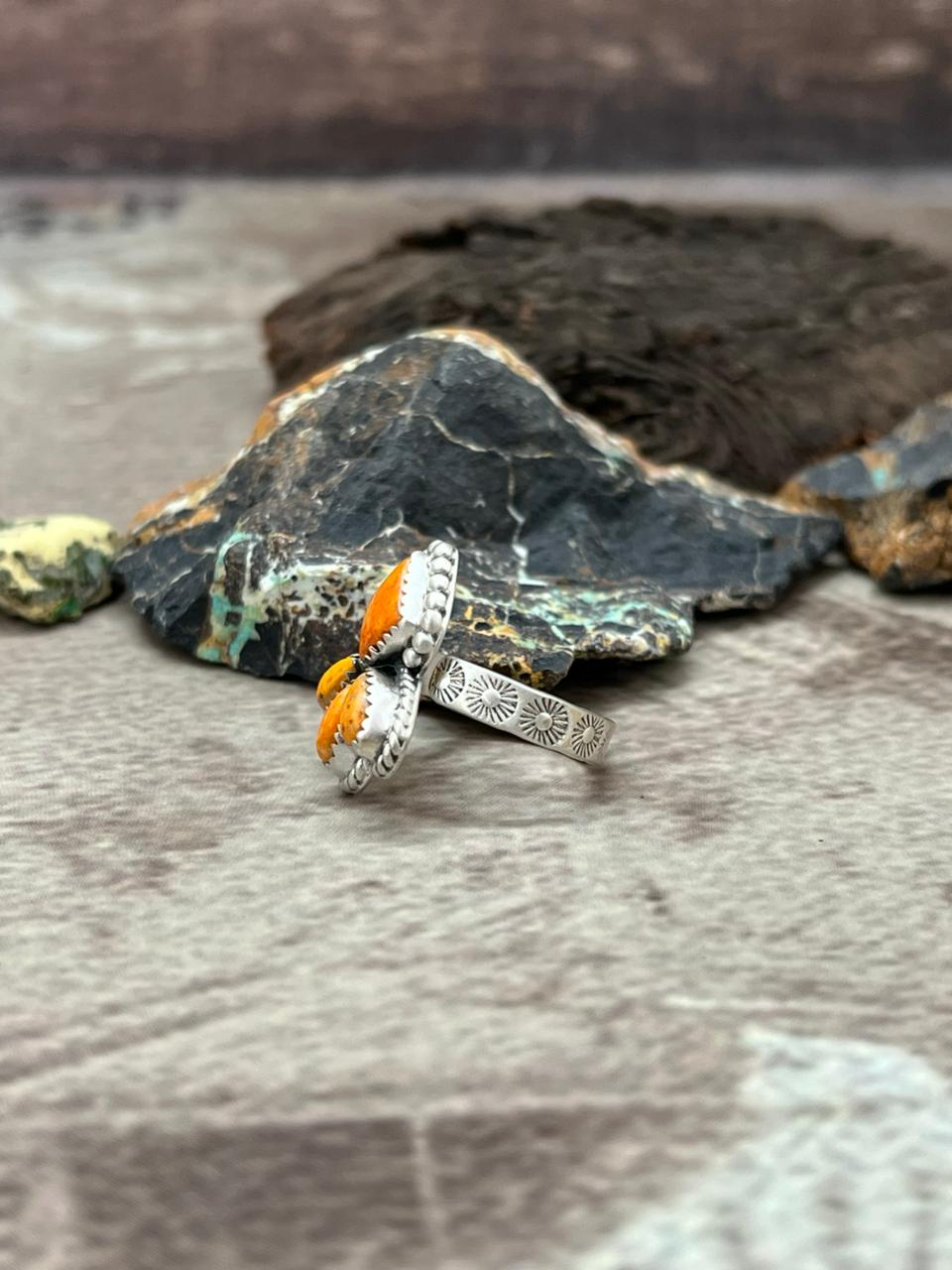 Handmade Sterling Silver Bumblebee Adjustable Ring "Signed Nizhoni"