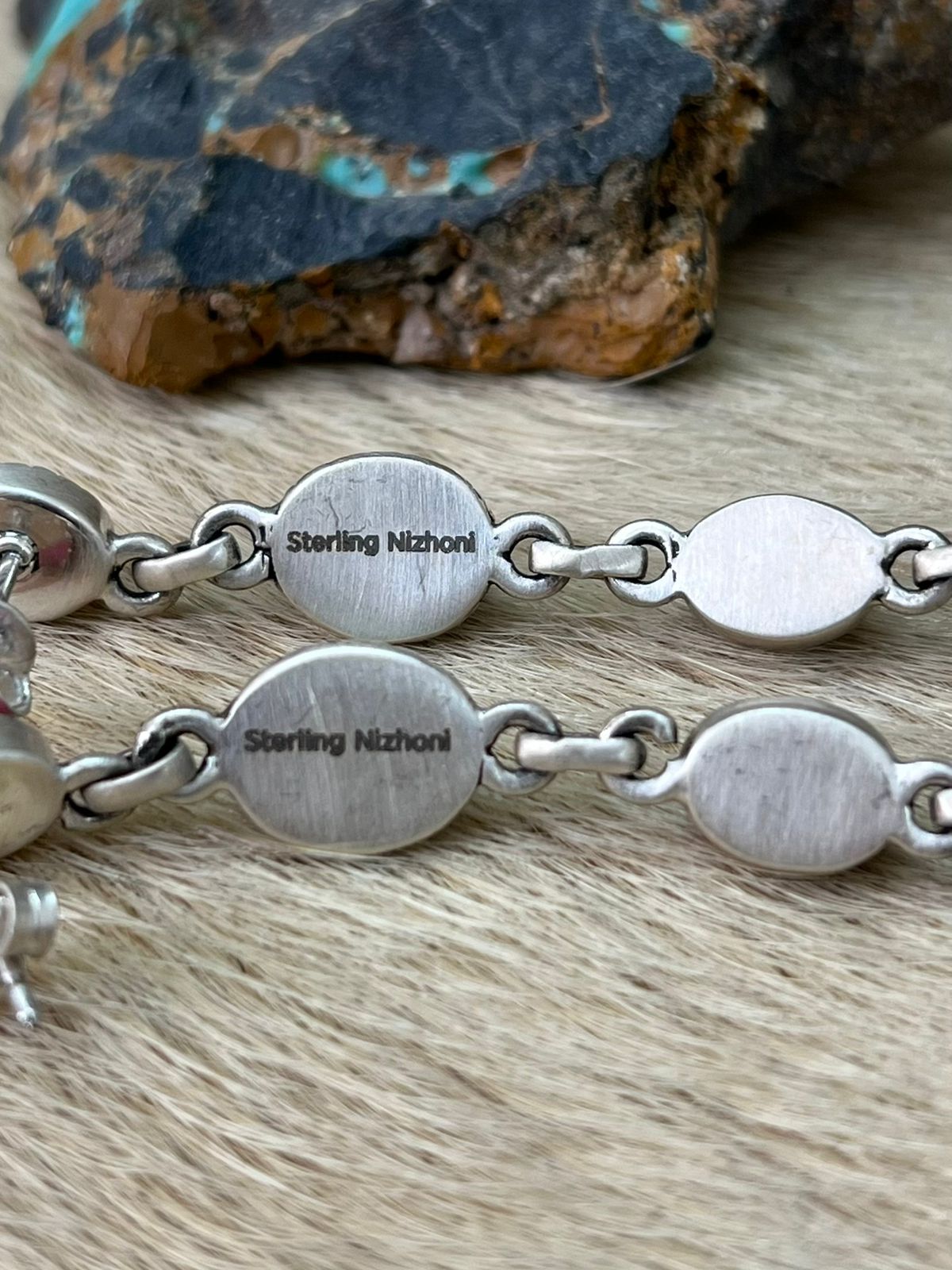 Handmade Sterling Silver Cotton Candy Post Dangle Earrings "Signed Nizhoni"