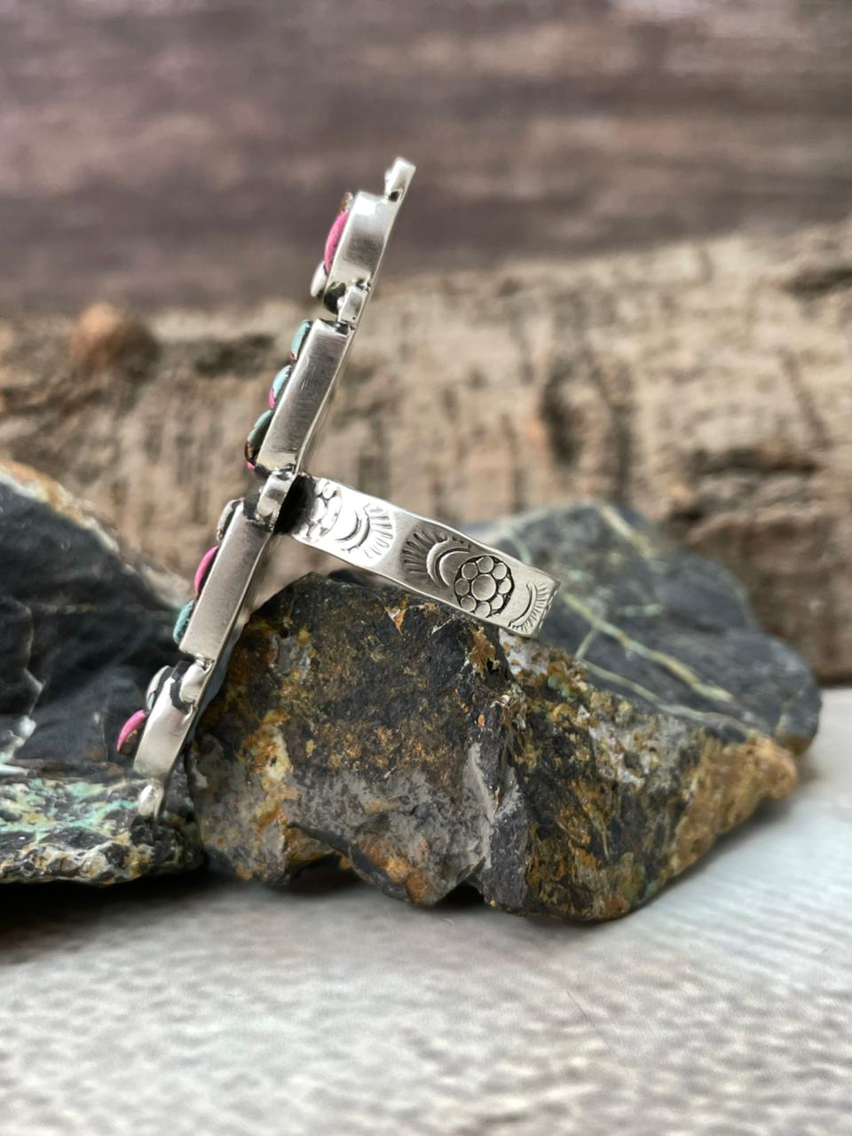 Handmade Sterling Silver Cotton Candy Adjustable Ring "Signed Nizhoni"