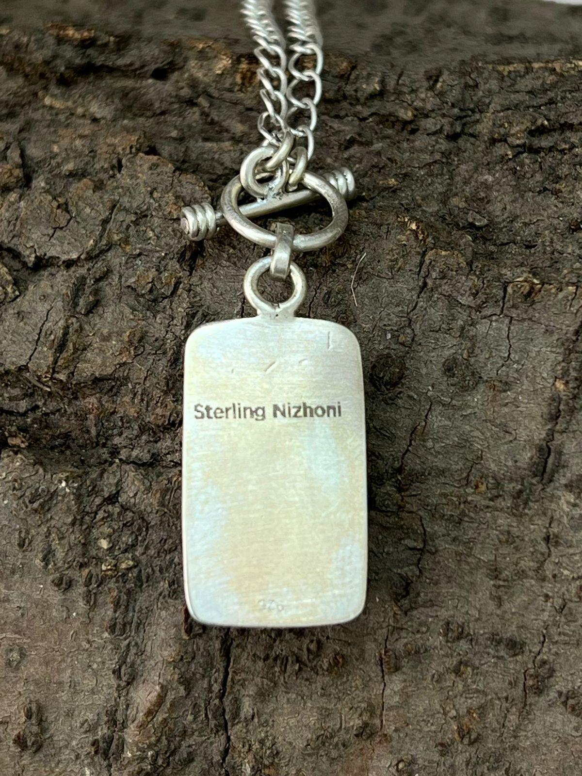 Handmade Sterling Silver Kingman Turquoise Lariat Necklace "Signed Nizhoni"