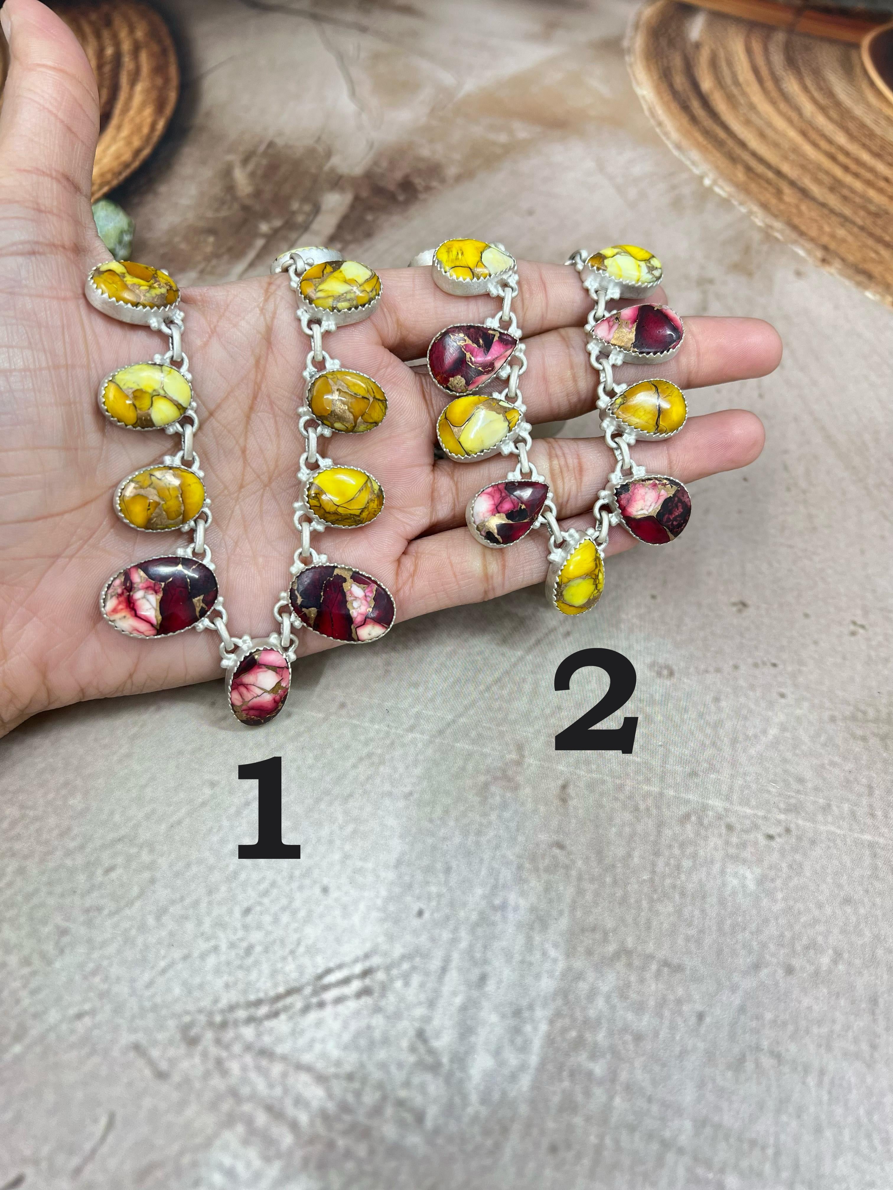 Handmade Sterling Silver Honey Dahlia with Dahlia Rose Necklace with Signed Nizhoni (1)