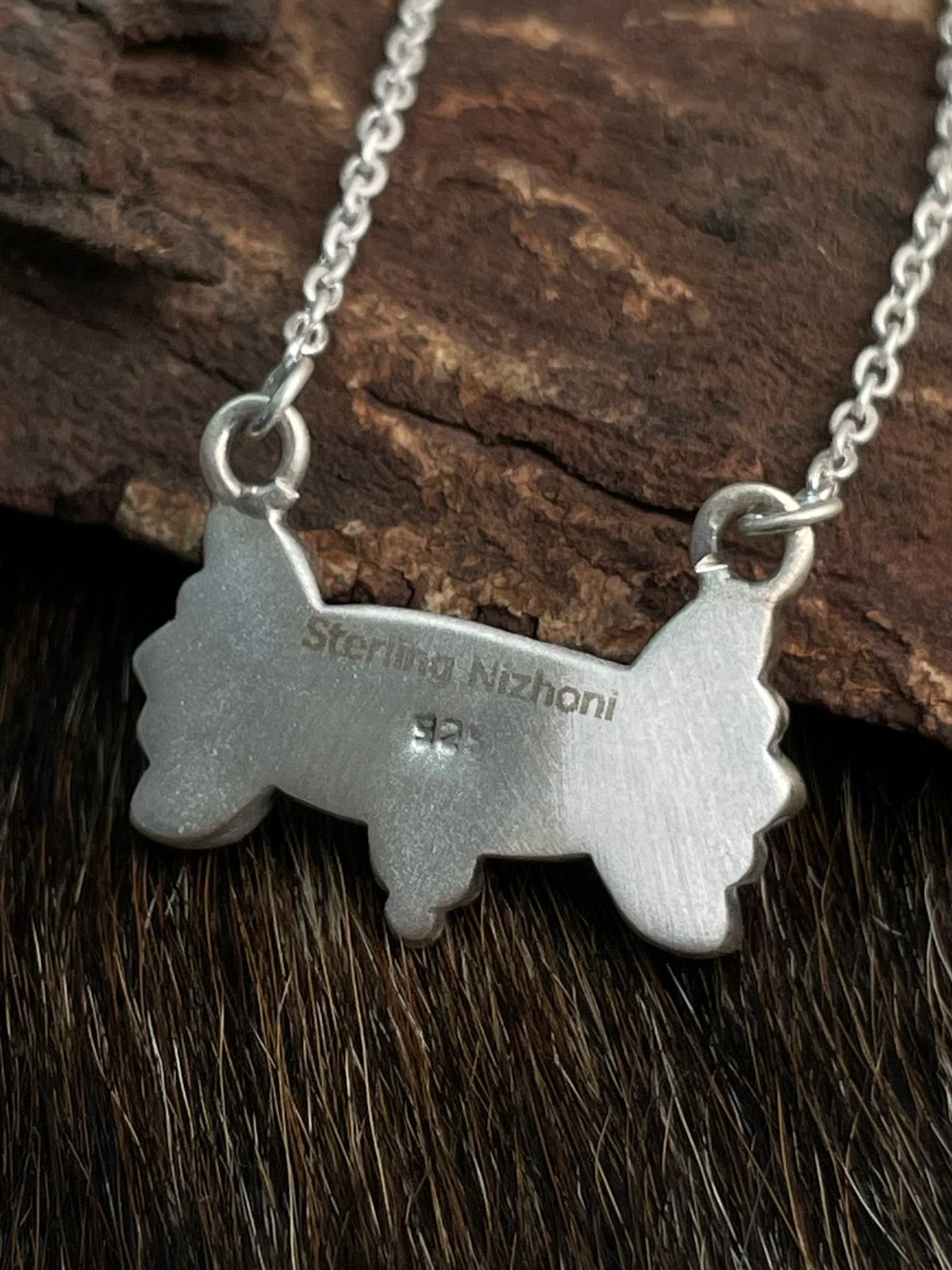 Handmade Sterling Silver Kingman Turquoise Necklace "Signed Nizhoni"