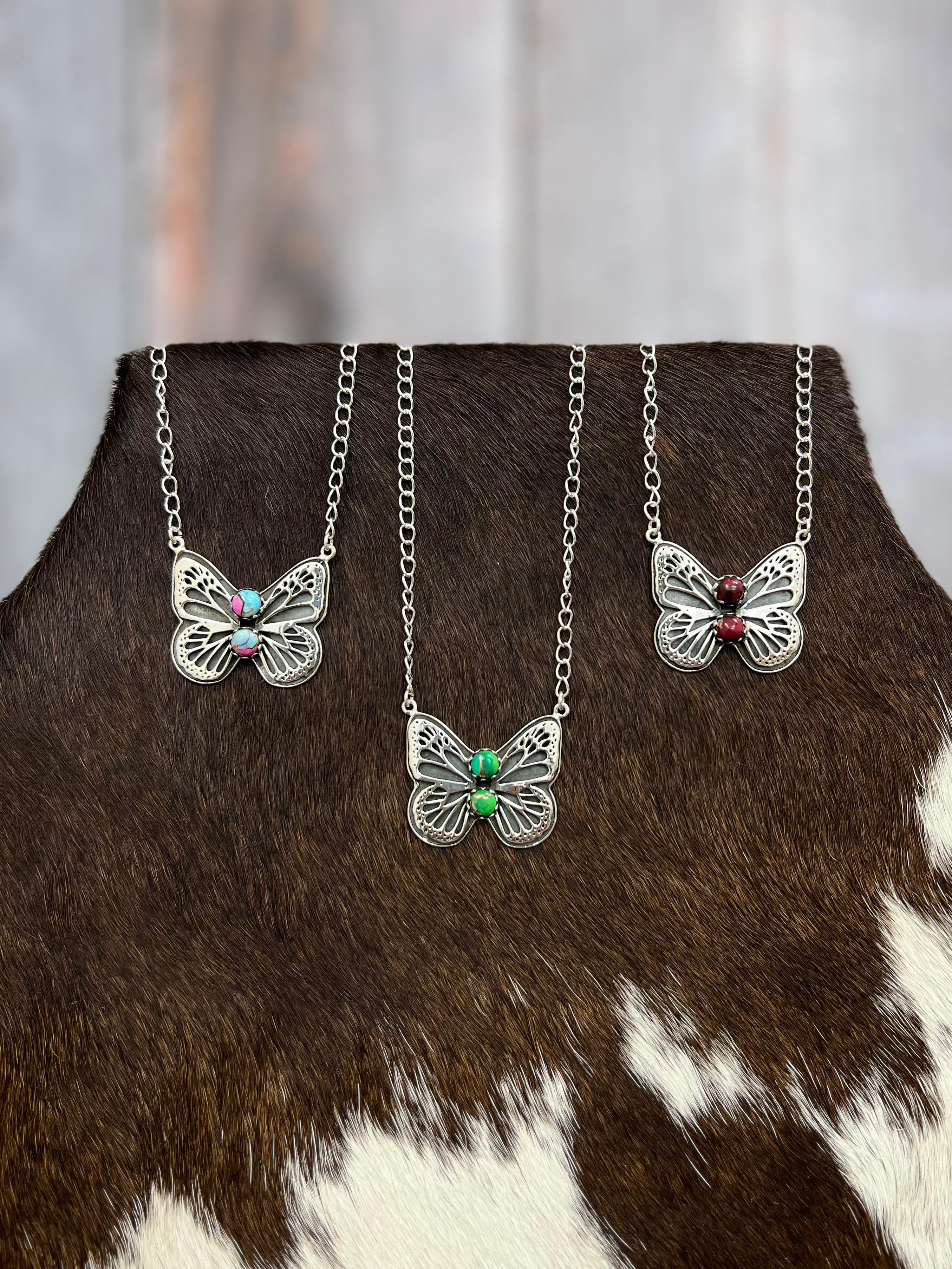 Handmade Sterling Silver Peacock Dahlia, Dahlia Rose, Cotton Candy Necklace with Signed Nizhoni